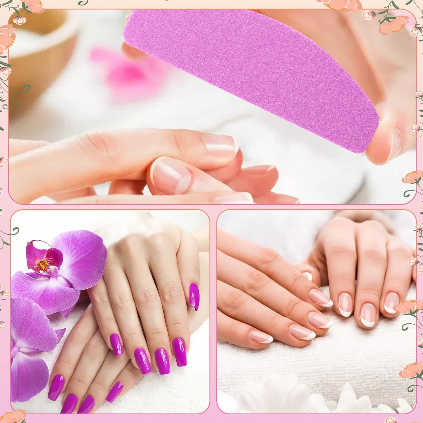 20 PCS Buffer per Unghie, Buffer Blocco per Unghie in Gel Acrilico Naturale, 100/180 Buffer Unghie Professionale per Levigatura per Smalto a Doppia Faccia (Rosa)