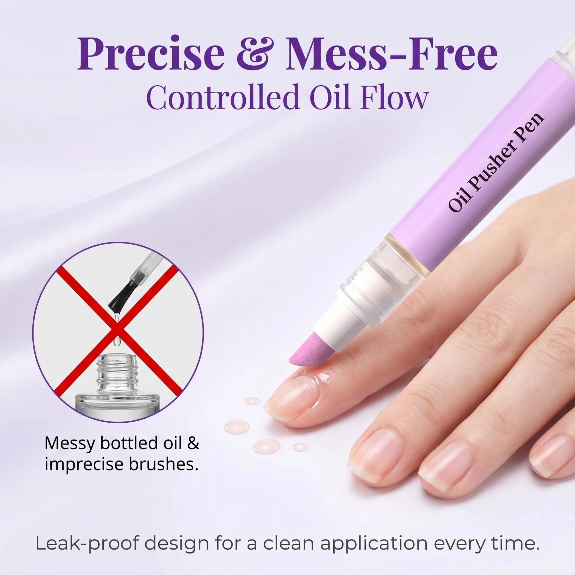 Penna Olio Cuticole 2 in 1 con Punta in Ceramica, Spingi Cuticole e Olio Cuticole Unghie, Cuticle Remover per Cuticole Secche e Danneggiate, Trattamento Idratante per Unghie (2 Pezzi)