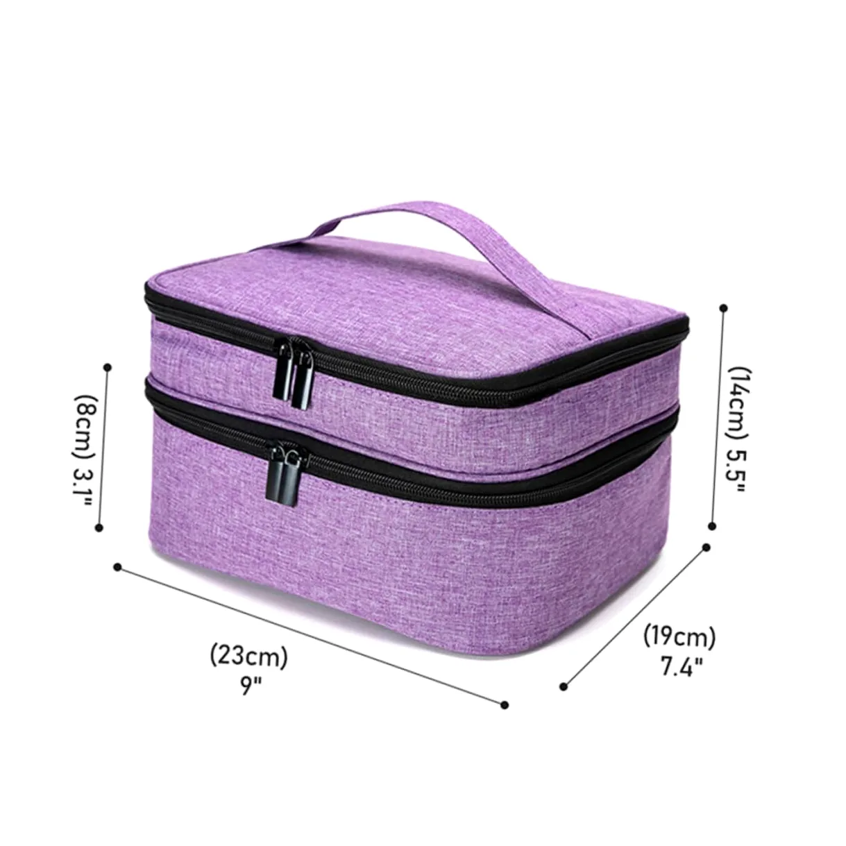 Porta Smalti Organizer in Borsa da Viaggio Custodia per Oli Essenziali e Smalto Organizer per Smalto Cerniera Doppio Cursore