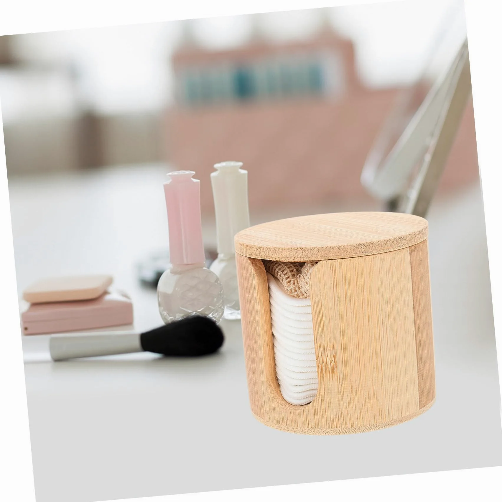 Dischetti Struccanti Riutilizzabili Set in Bamboo per Viso | Tonalità Kaki, Forma Arrotondata, Uso Semplice a Casa o Salone, Presa Naturale e Confortevole del Make-up