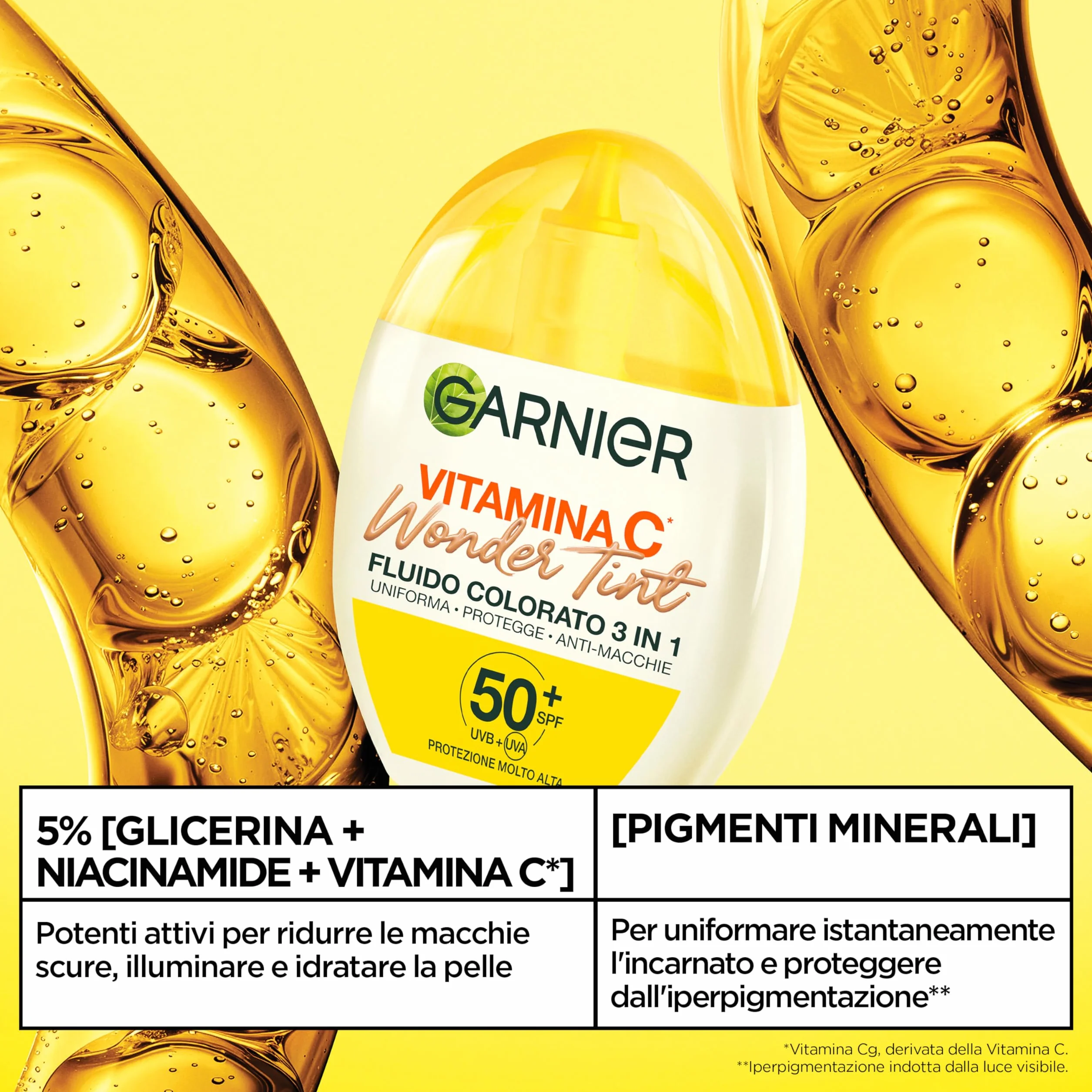 Garnier Fluido Colorato 3 in 1 Wonder Tint SPF50+ Vitamina C Medium 40 ml