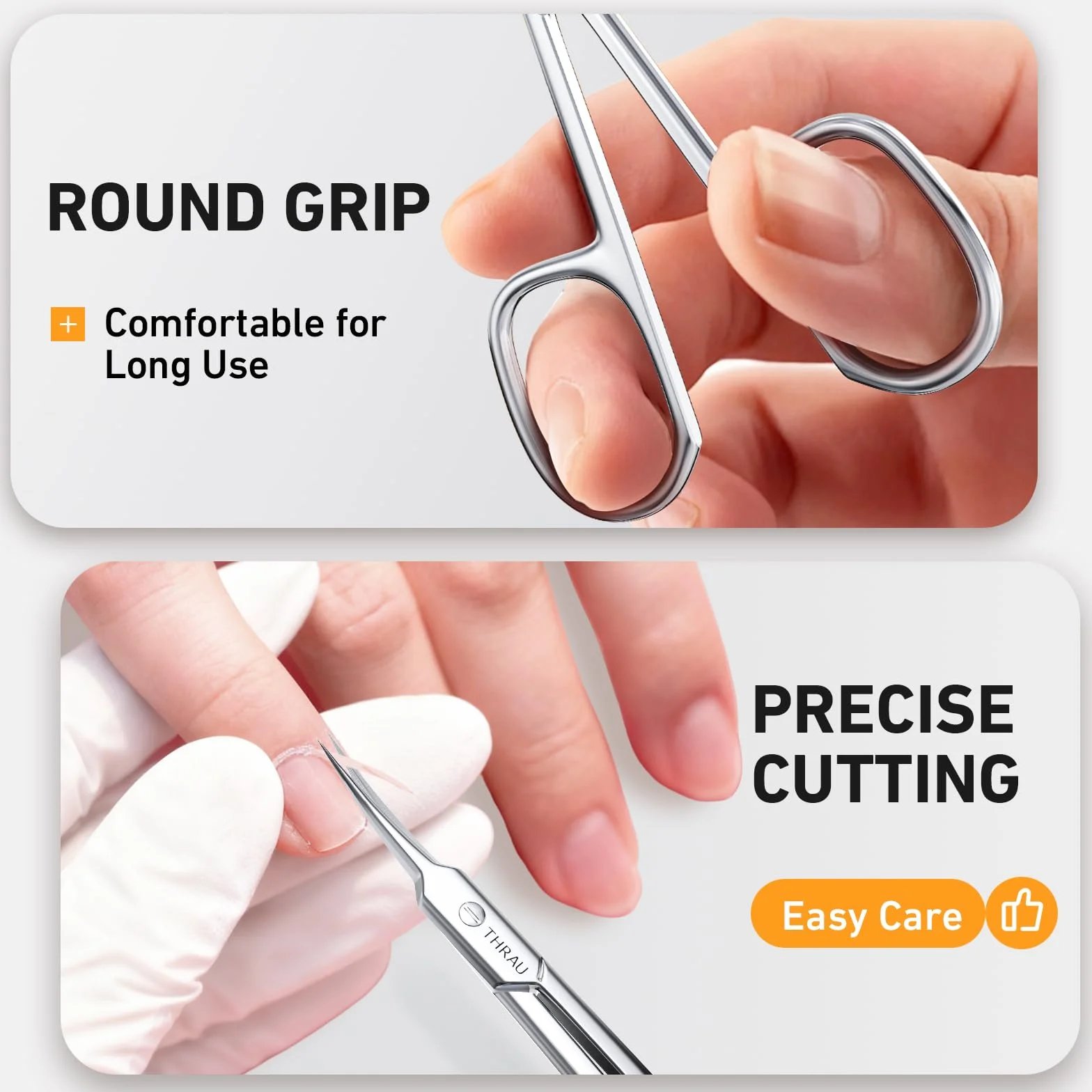 Forbici per Cuticole Extra Sottili Lama Curva Manicure Pedicure Kit Cura Unghie