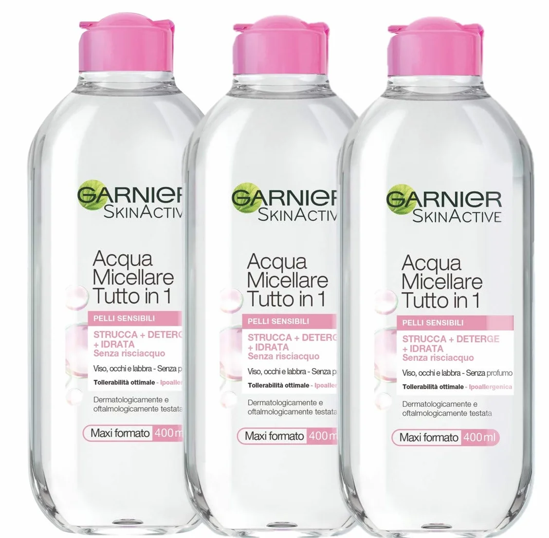 Garnier Kit Acqua Micellare Tutto In 1 Strucca Deterge Idrata 400 Ml Confezione Da 3
