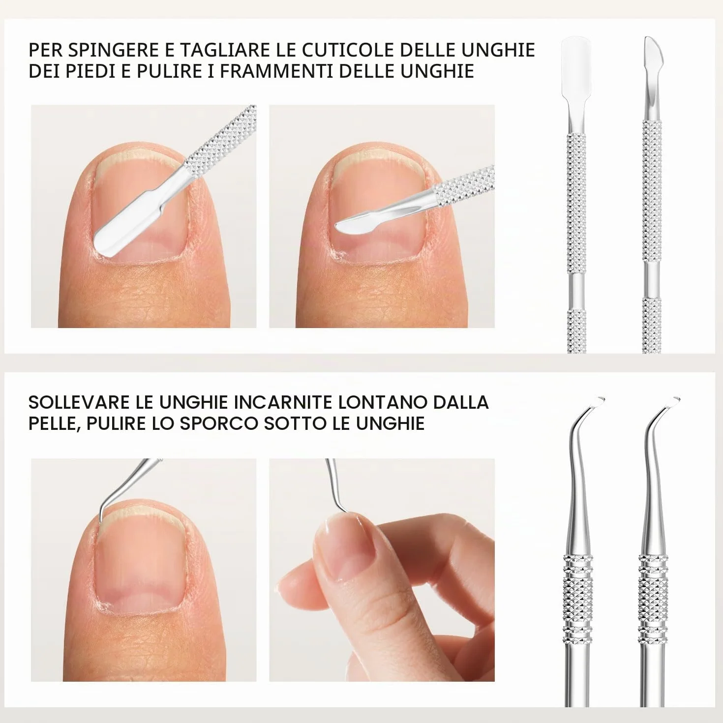 ZIZZON 7 Pcs Stainless Steel Ingrown Toenail Removal Kit File and Lifters Set