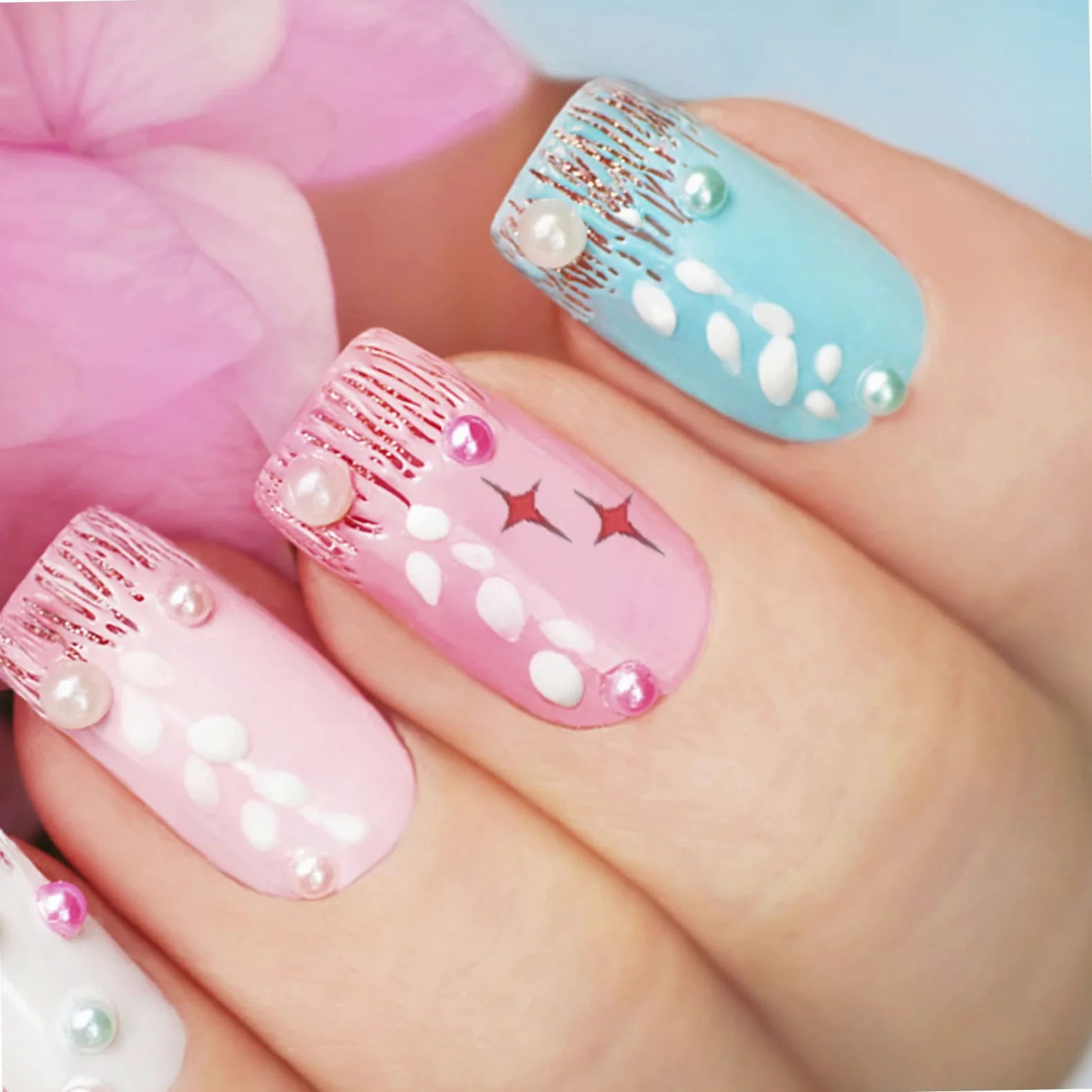 5 Set Adesivi Per Unghie Tema Stickers Per Nail Art Decorazioni Unghie Autoadesive Design Per Feste 12 Fogli*5