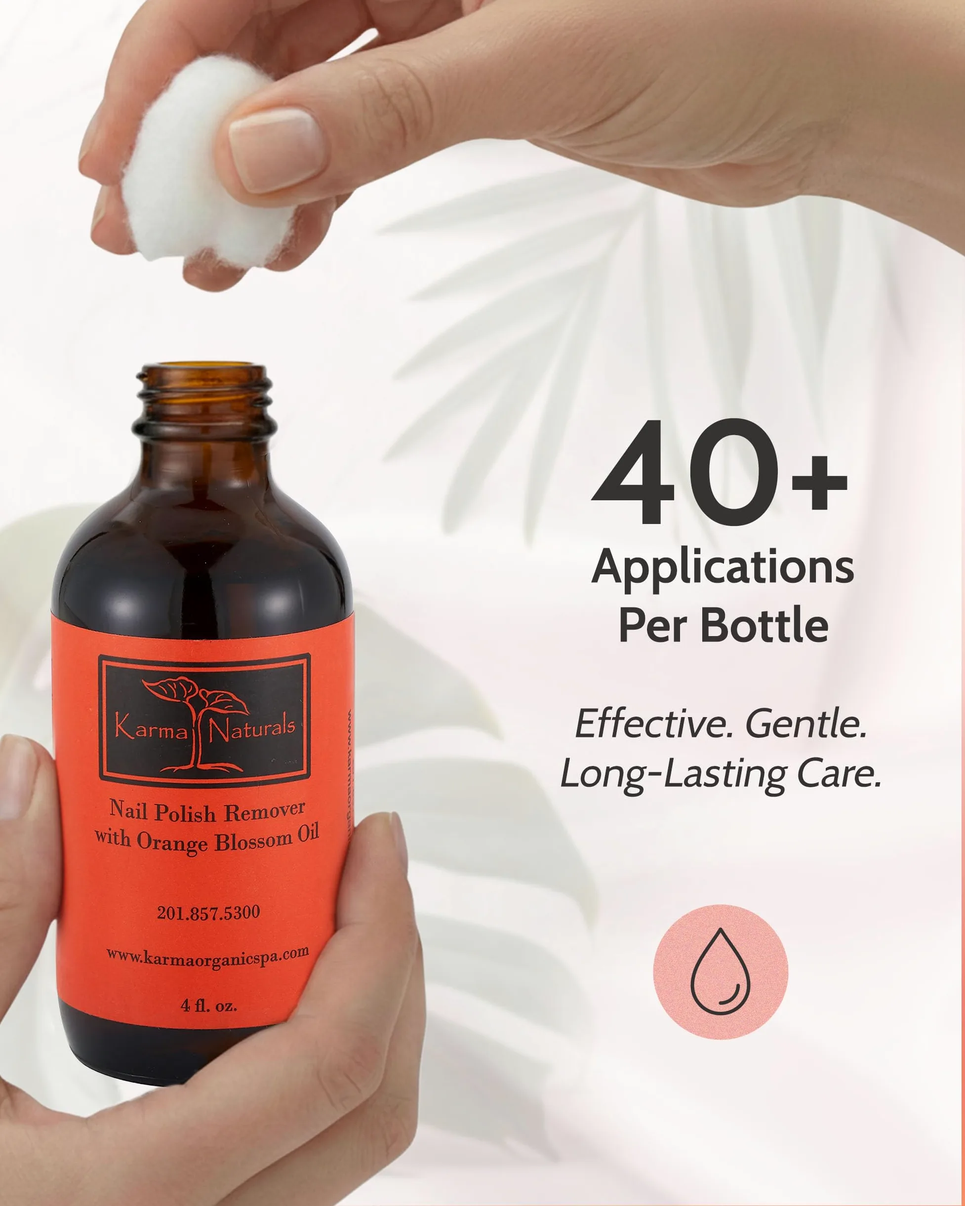 Karma Naturals - Solvente per unghie con fiori d'arancio, atossico, vegano, cruelty free, senza acetone, rinforzante per unghie, 10 ml