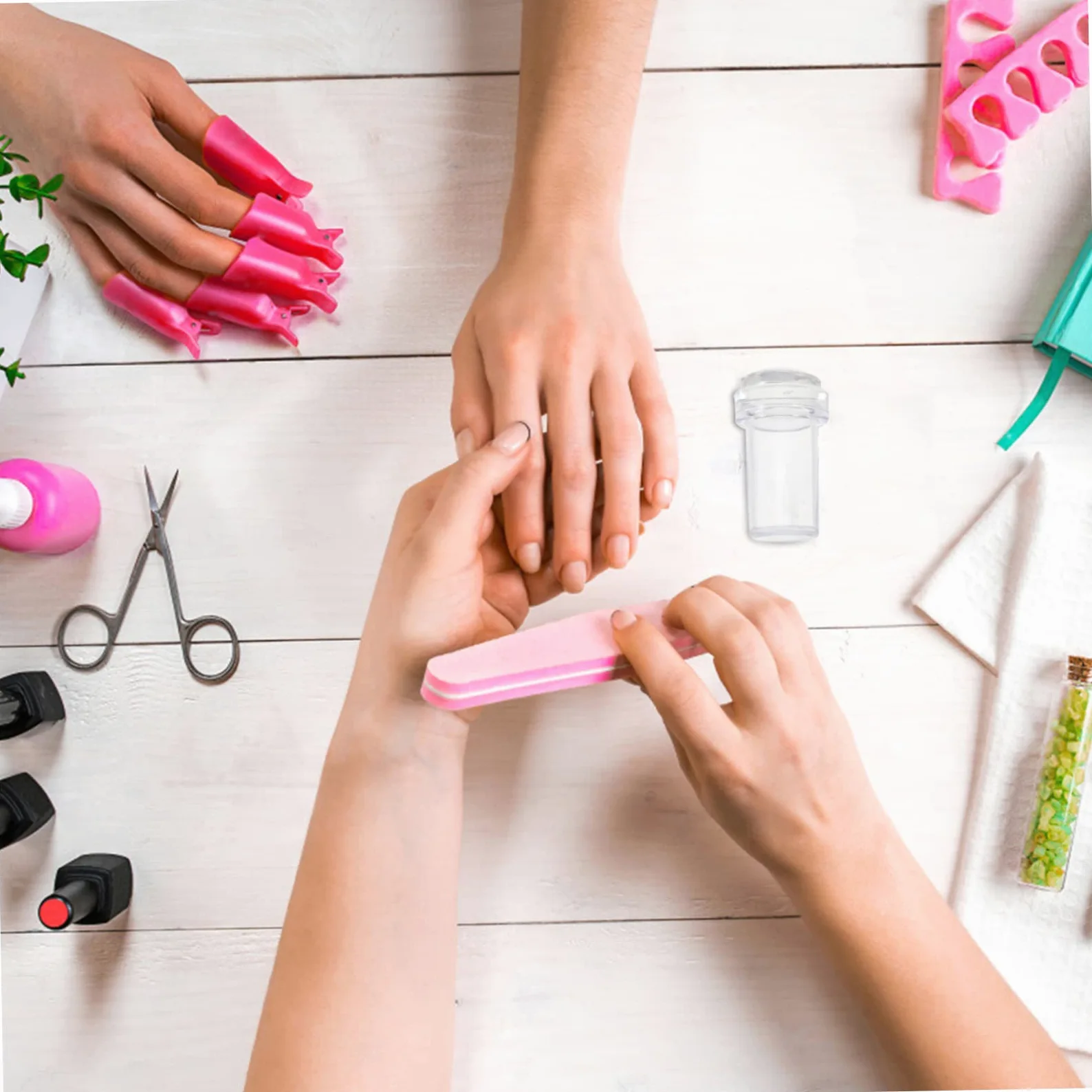 FRCOLOR 9sets Timbri Per Unghie Silicone Con Raschietti Per Manicure Per Versatile e Facile Usare