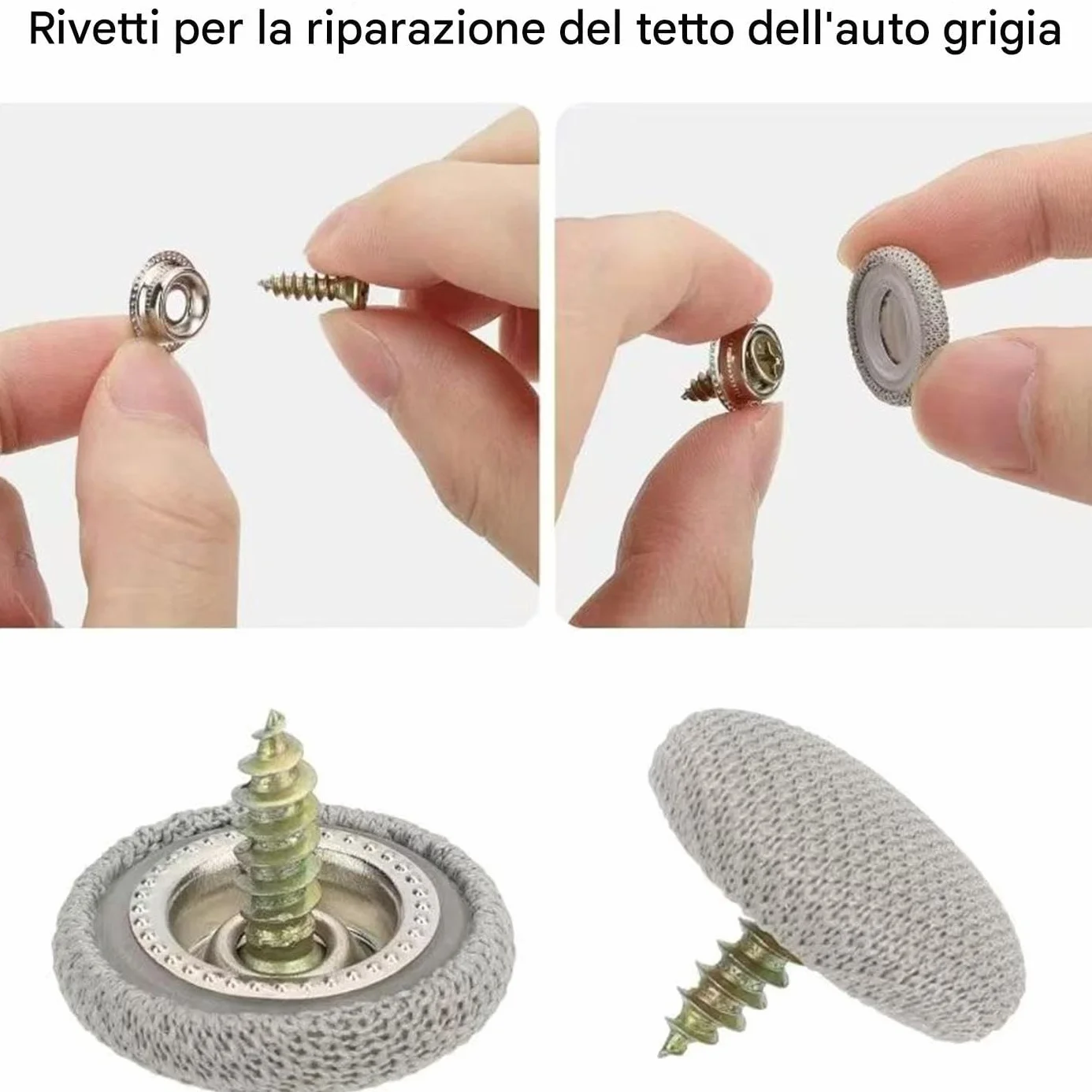 Bottoni Rivetti per Auto Kit Riparazione Cielo con Strumento Installazione Furgone Tetto Apribile