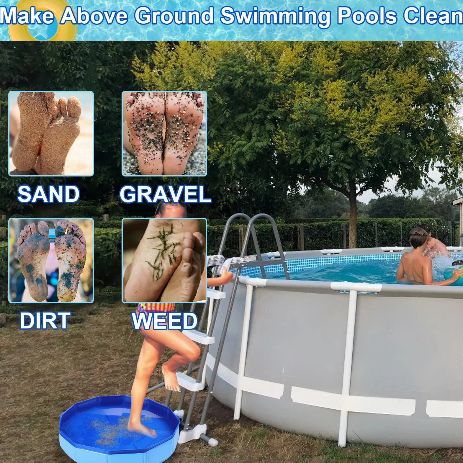 Vaschetta Lavapiedi per Piscina, Vasca pieghevole per piscina, Bacinella Pieghevole Pediluvio, Piscina Piscina Pediluvio Pieghevole, per Piscina, Vasca Idromassaggio, Spa
