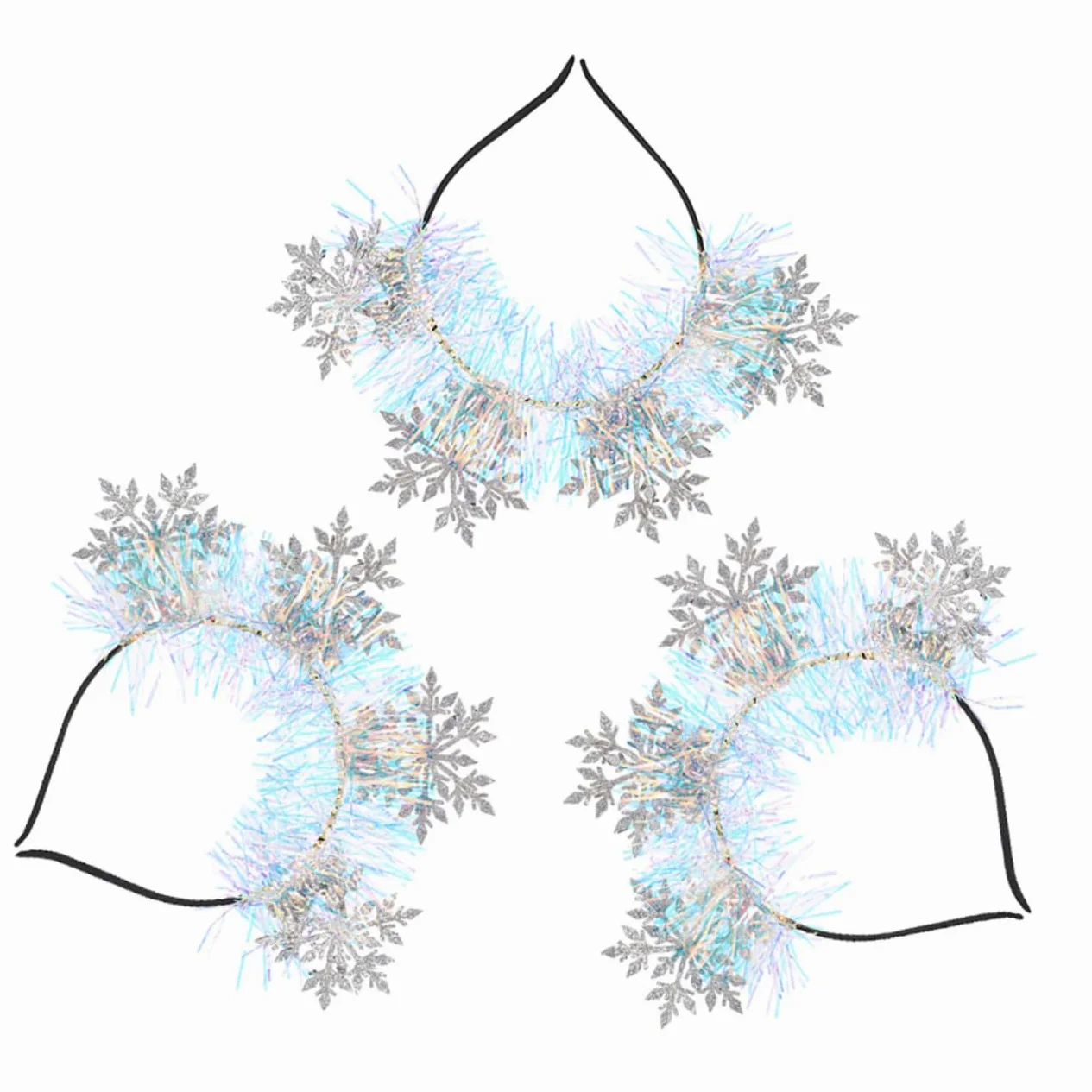Beaupretty 3pezzi Fascia per Capelli Fiocchi di Fascia per Capelli Glitter per Feste di Natale Natalizi per Ragazza