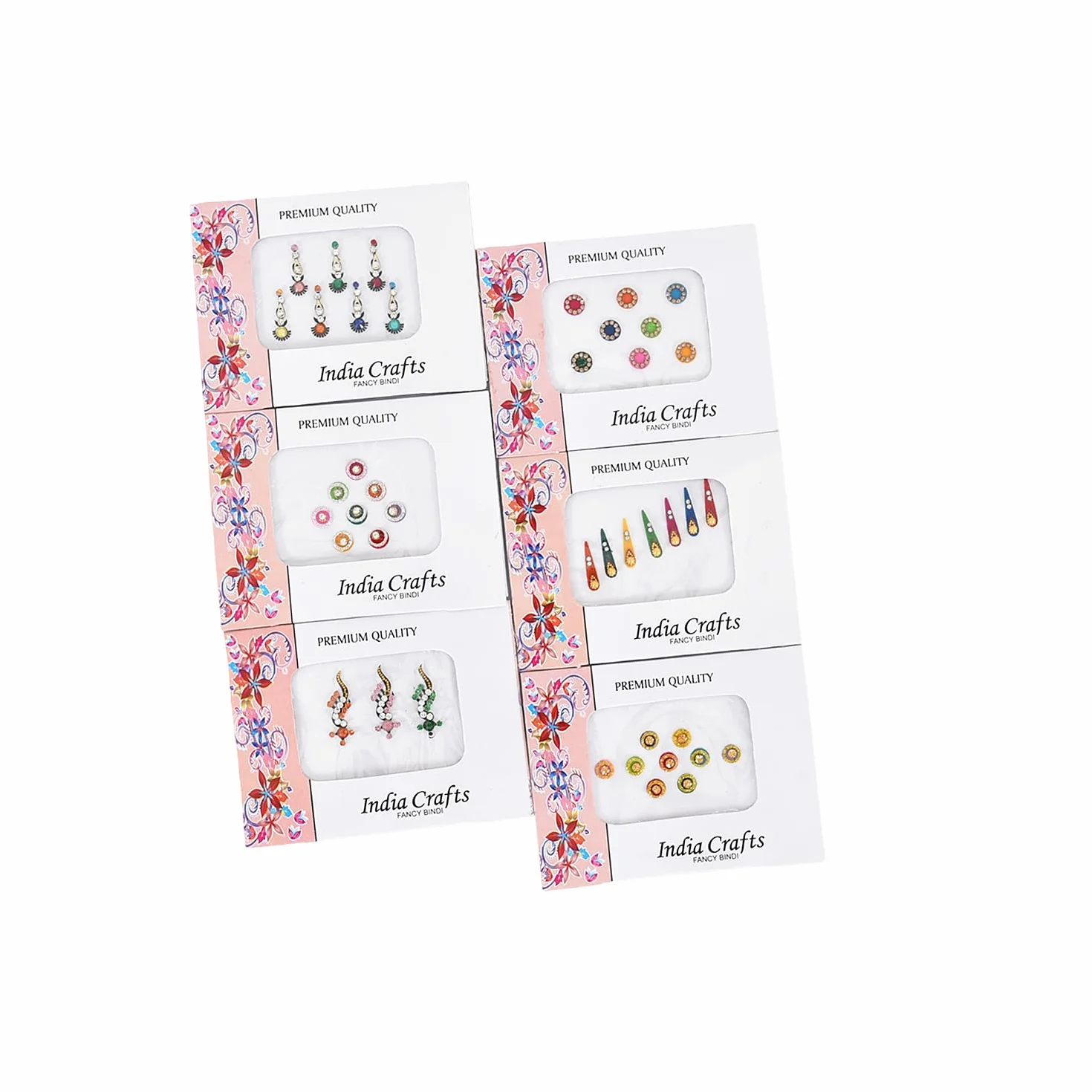 Bindi multicolori, gioielli indiani adesivi per il viso, tika per la fronte, 12 confezioni