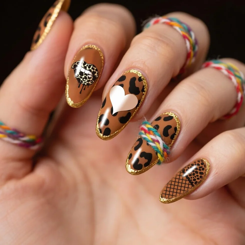 PH PandaHall 3 piastre per stampaggio unghie leopardate con stampa animalier per unghie modelli artistici linee geometriche timbro per unghie cuore stella unghie stencil arte per manicure accessori di