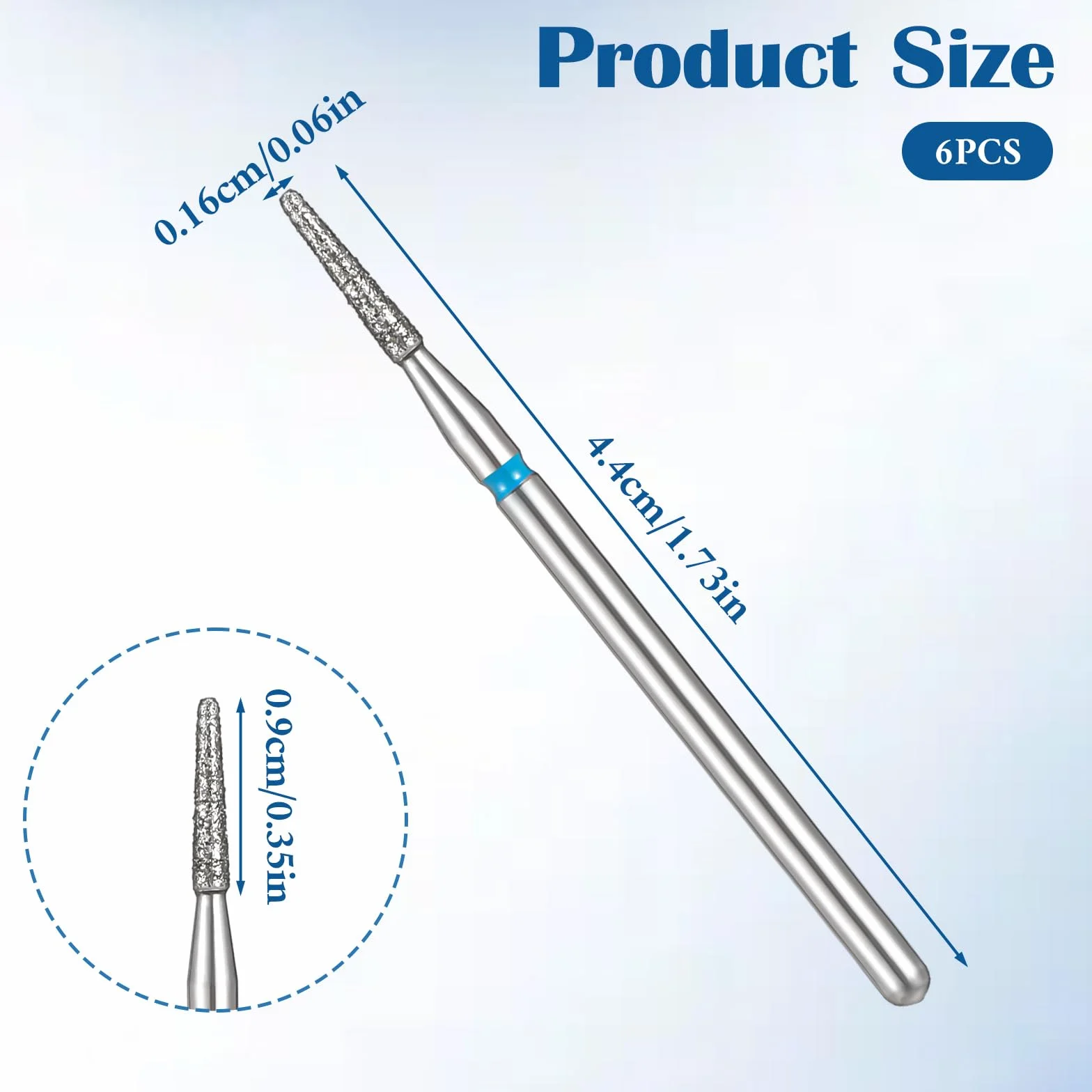 Fresa per cuticole diamantate 6 punte riutilizzabili con astuccio grana media strumento professionale