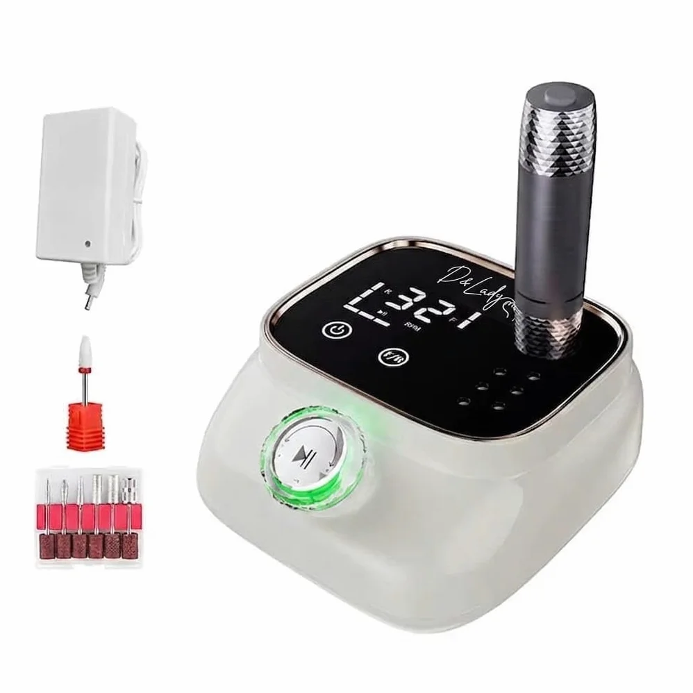 Fresa per Unghie Professionale 45000 RPM Regolabili – Kit E-File con Display Touch Digitale, Motore Silenzioso, Manico Ergonomico Premium, Portatile con Memoria e Controllo Intelligente