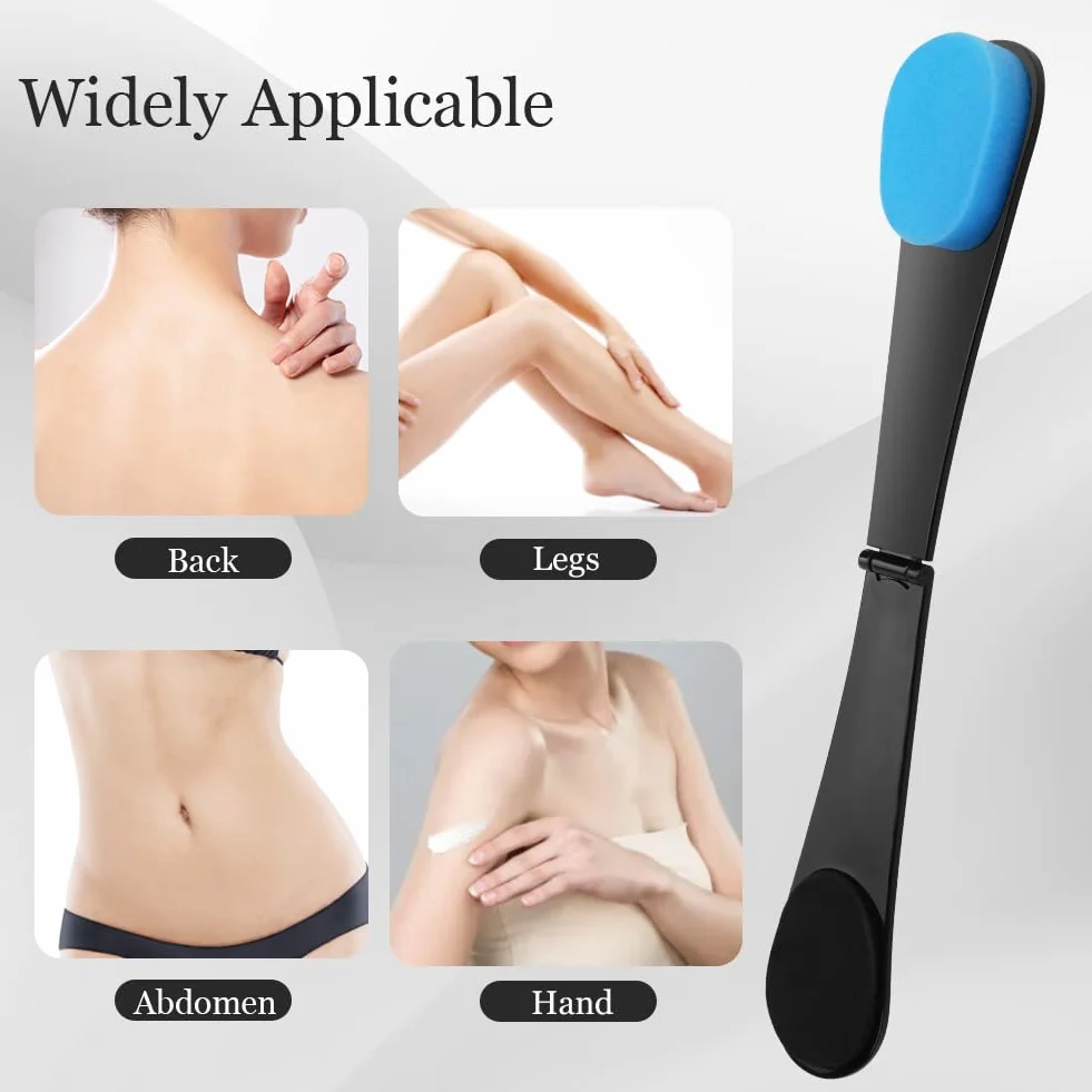 LOPHE Back Applicator, Spazzola per la Schiena per Crema Abbronzante con Doppia Testa, Applicatore Crema Schiena da Abbronzante Corpo, Create Abbronzante Naturale(Blu)
