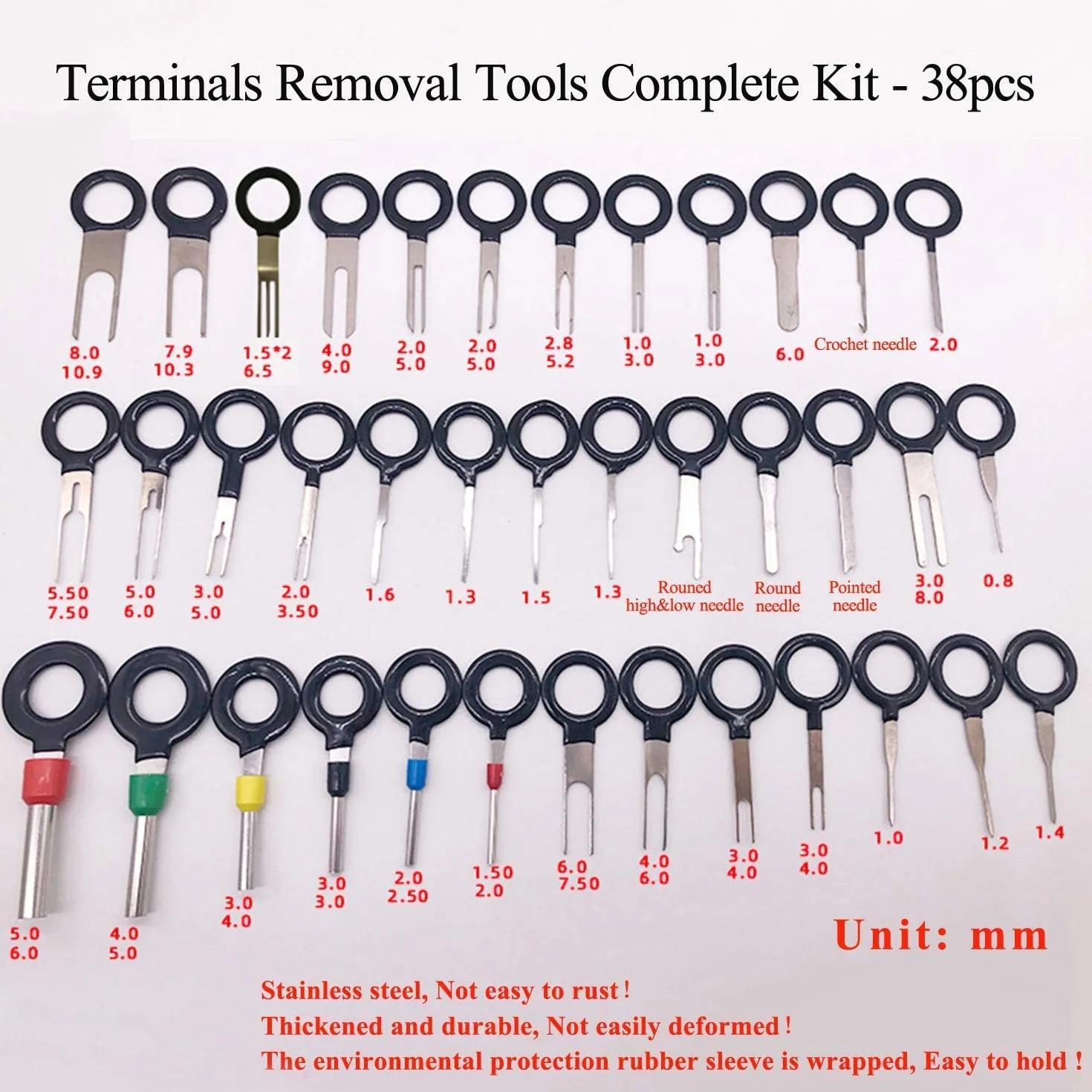 GTIWUNG 38 Pezzi Strumenti di Rimozione Terminale, Kit Estrazione Pin Connettore Elettrico Auto