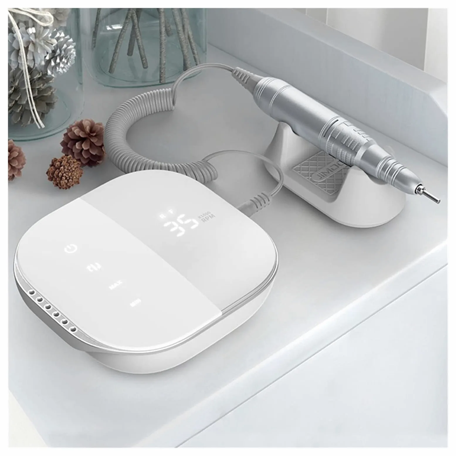 Lime elettriche per Unghie Trapano Elettrico per Unghie 35000 Giri/min Lima elettrica Display HD Penna per Manicure in Metallo Levigatrice Professionale per Tor