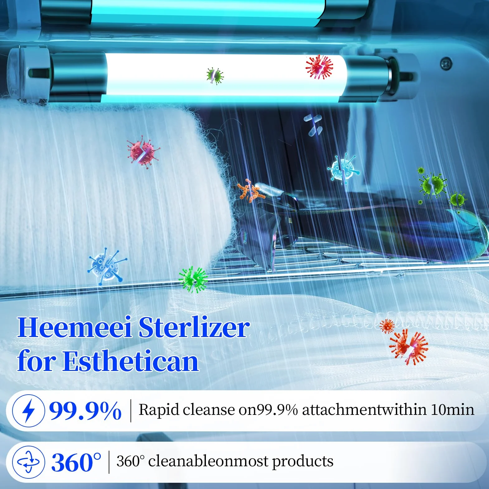 Sterilizzatore per strumenti per unghie, grande sterilizzatore per estetista, 110 V, multifunzionale, con tempo regolabile per uso domestico, barbieri, saloni di bellezza e spa
