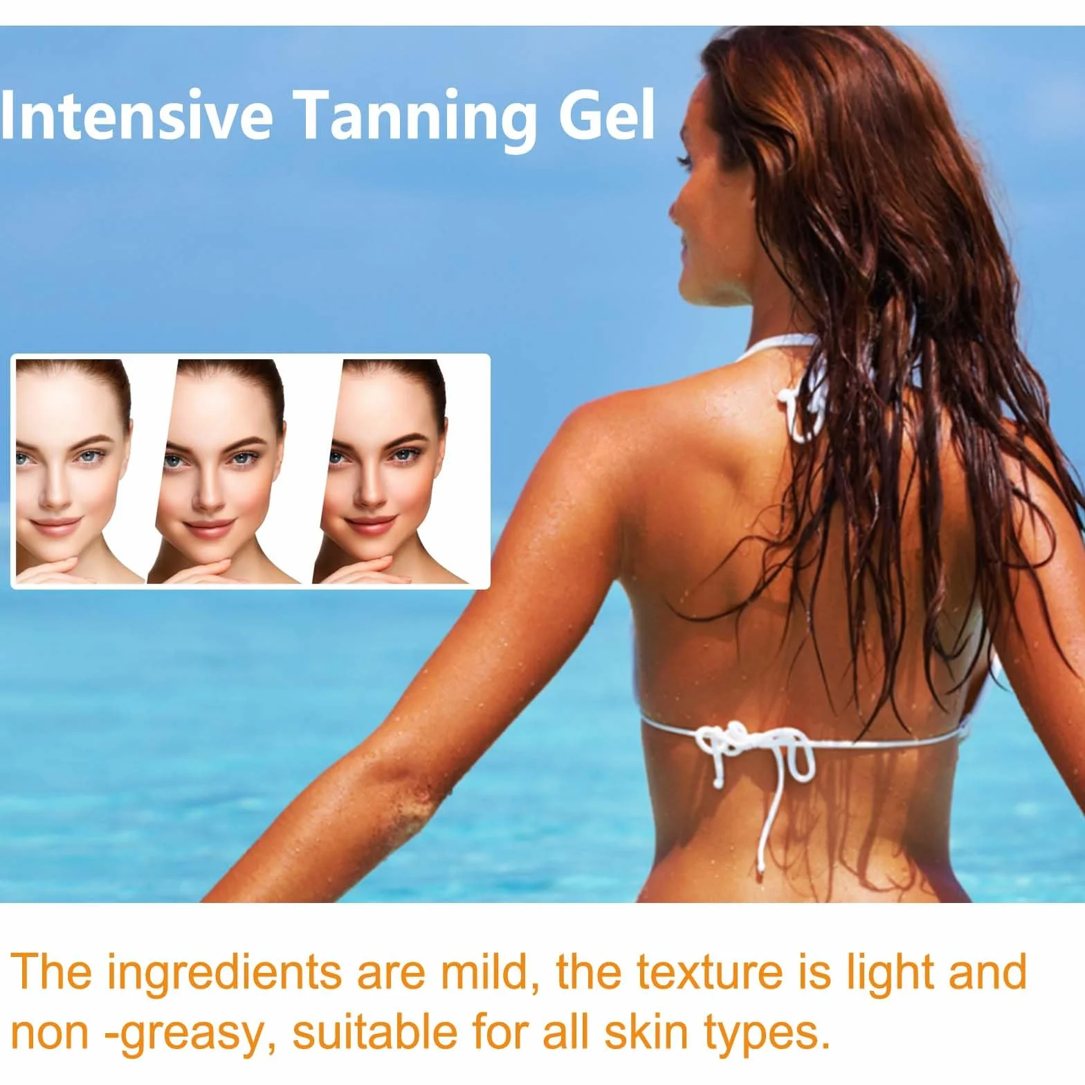 Gel abbronzante, 150g Crema acceleratrice di abbronzatura solare, abbronzante intenso e morbido, ottenere un'abbronzatura naturale con ingredienti naturali