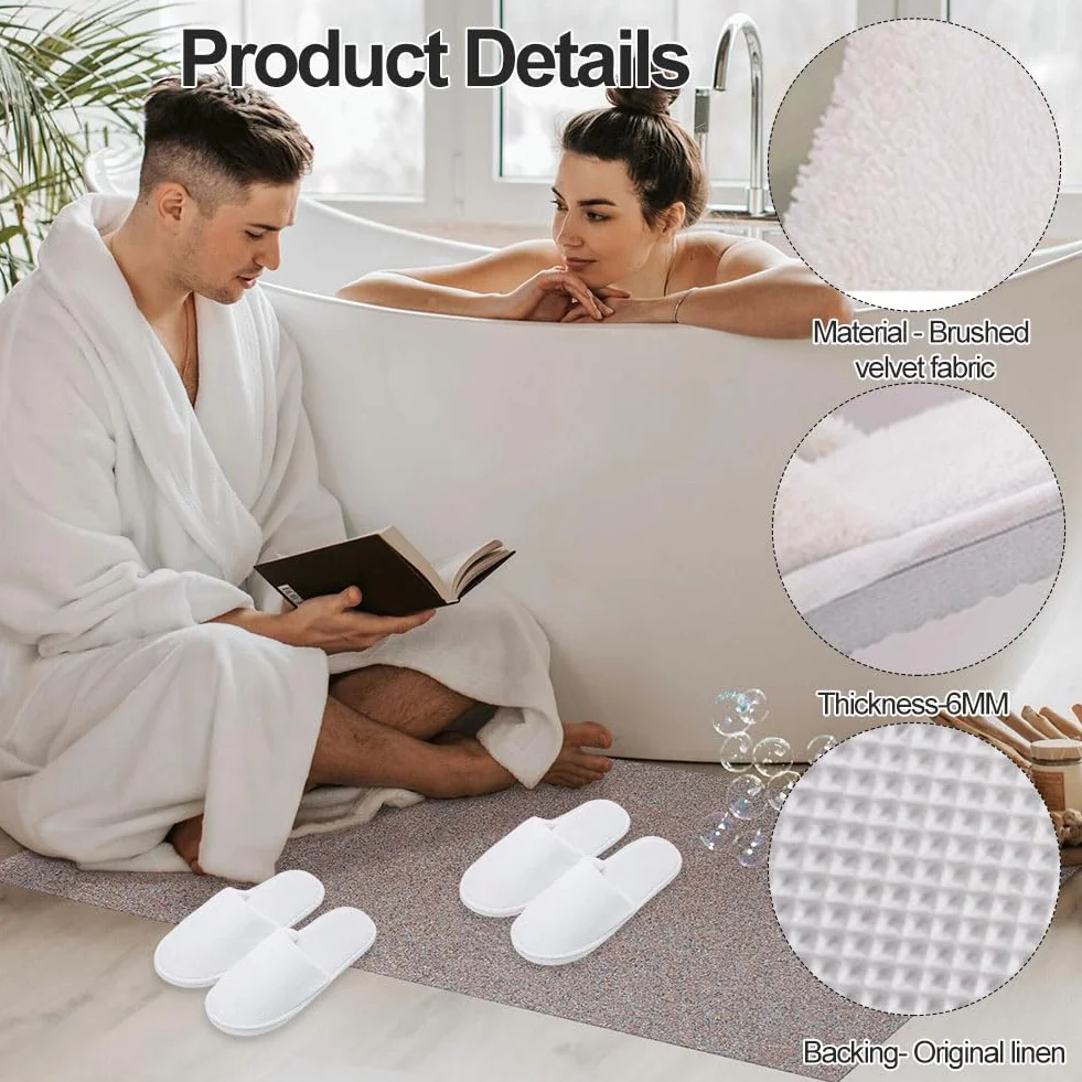 Pantofole Usa e Getta Antiscivolo, 3 Paia Monouso, Ciabatte per Ospiti Hotel, Pantofole in Spugna Premium Unisex