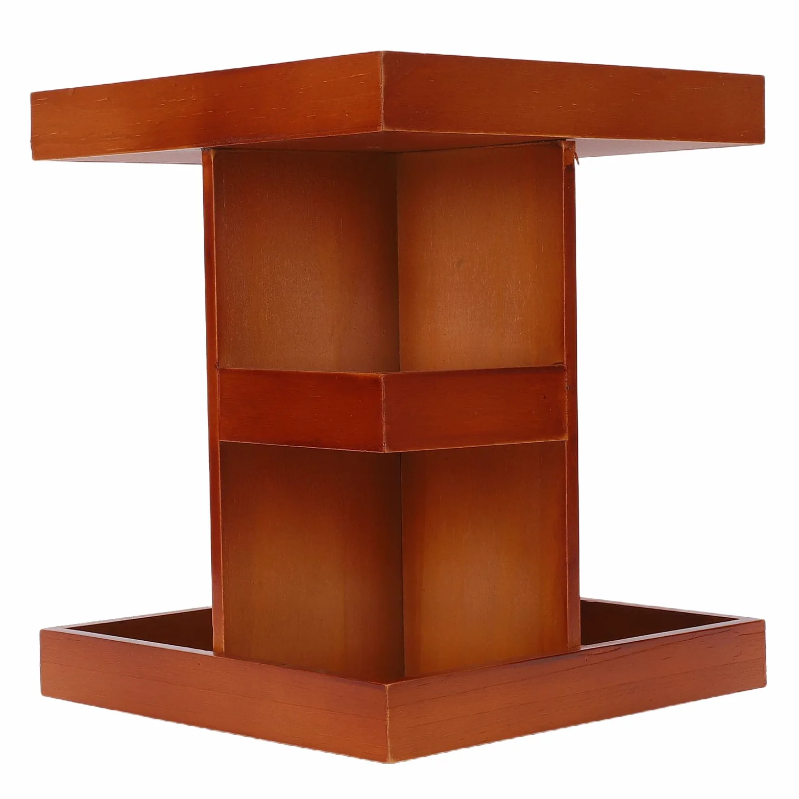 Portapenne Rotante in Legno Organizer Trucco Carosello con Multi