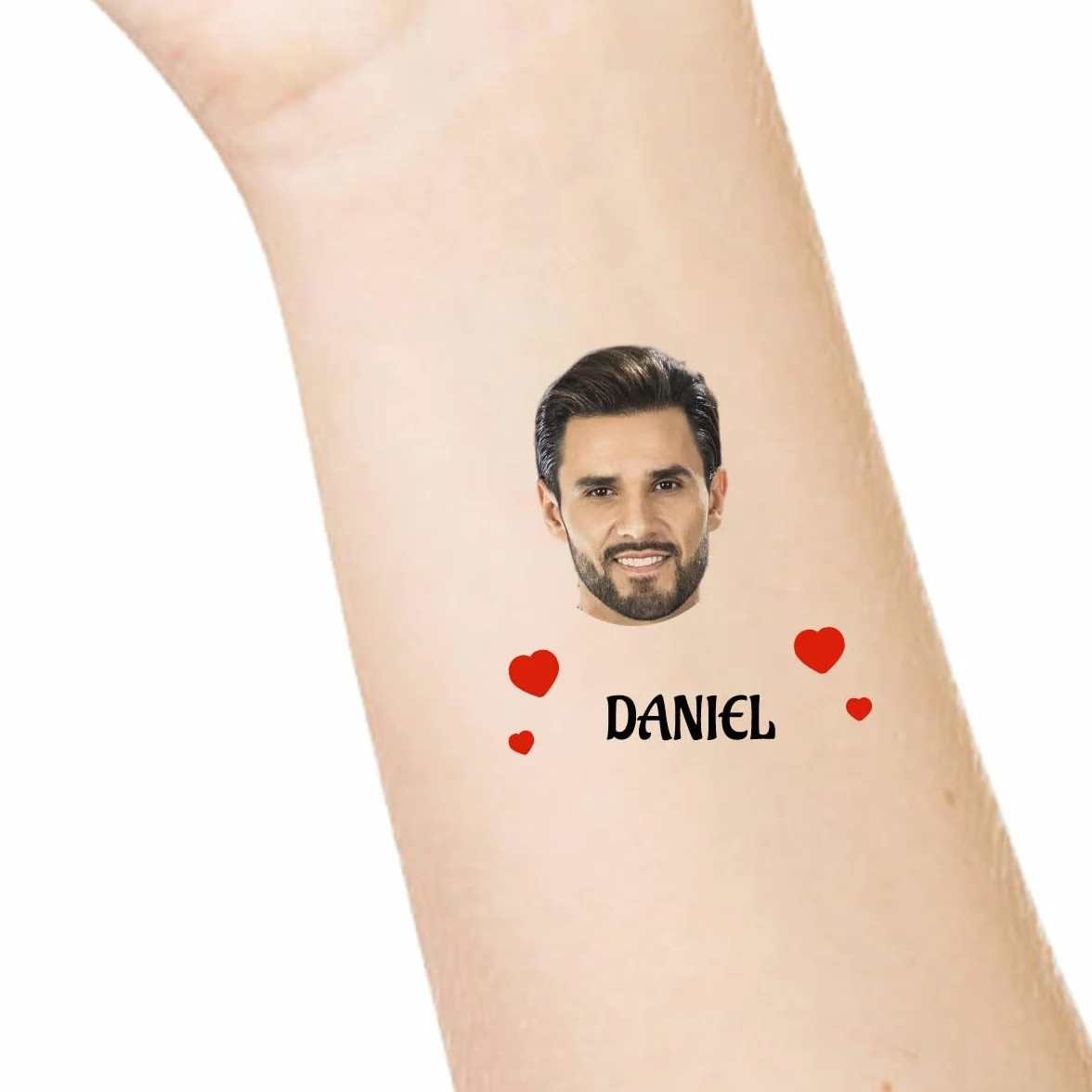 30 pezzi Tatuaggi Temporanei Personalizzati,Tatuaggi Personalizzati con Faccia Foto Nome Logo,Adesivi per Tatuaggi Impermeabili per Compleanno, Addio al Celibato,Iaurea,Matrimonio Bomboniere.
