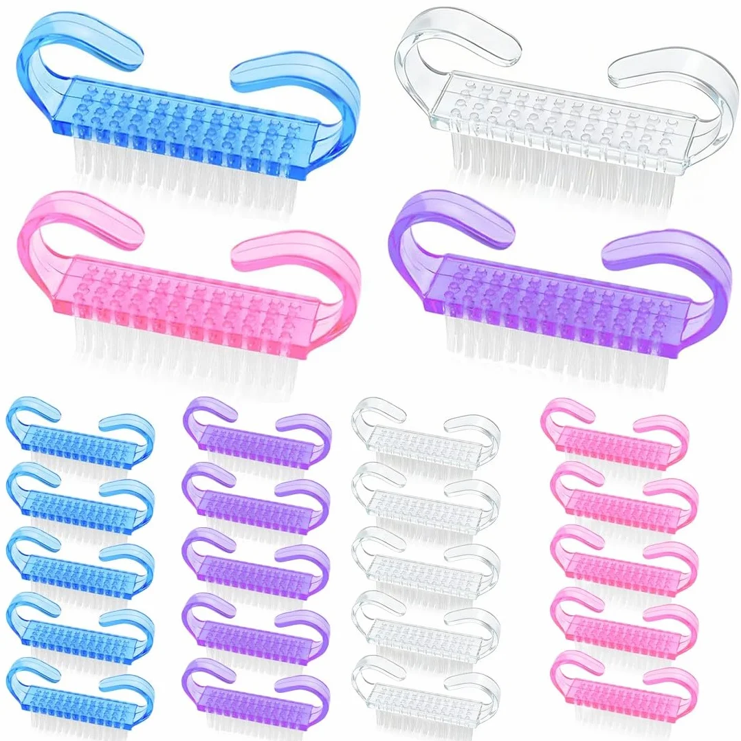 Spazzole per Pulizia Unghie Pennello Manico in Plastica Multicolori 24 Pezzi