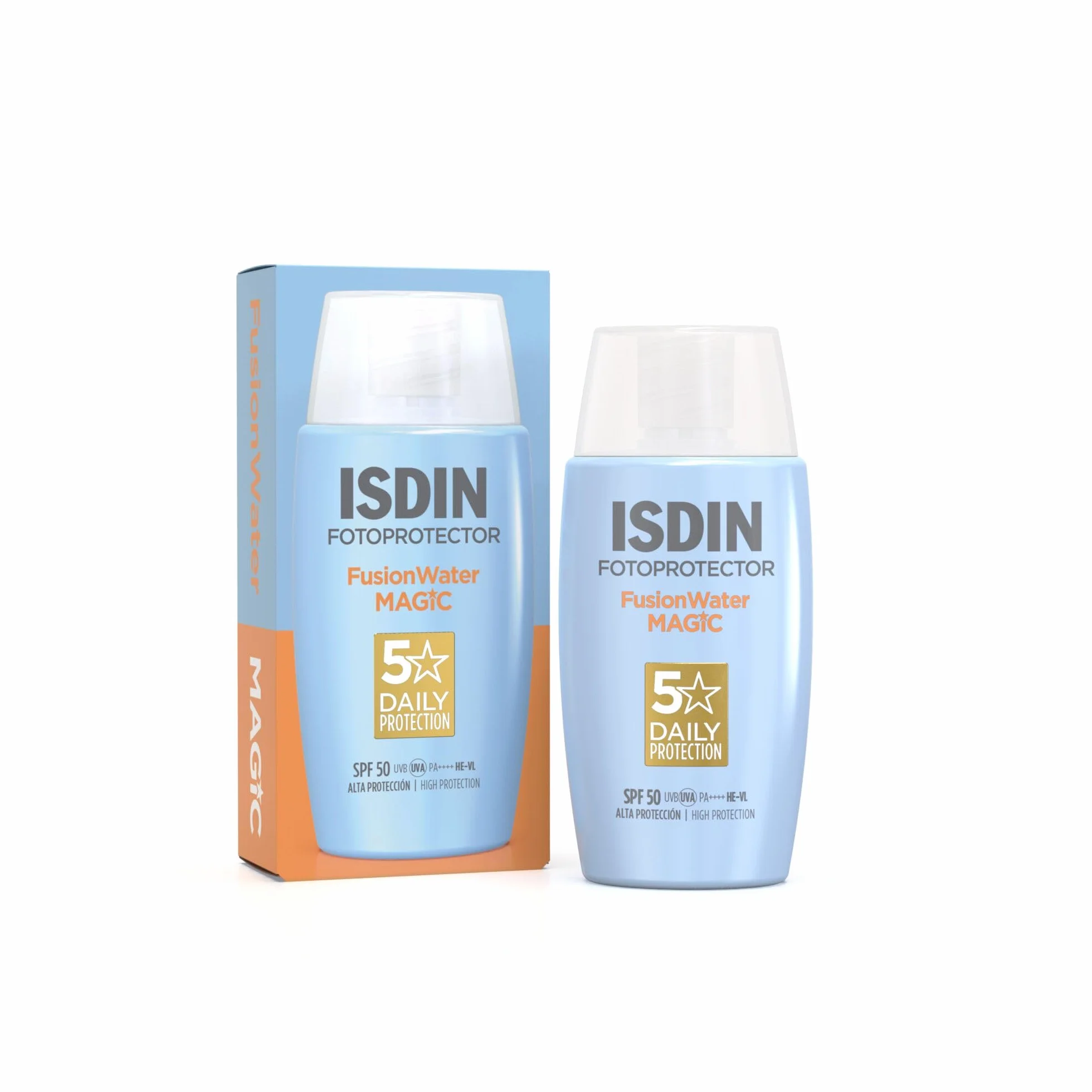 ISDIN Fusion Water MAGIC SPF 50 (50 ml) | Crema Solare Viso a Base Acquosa per l'Uso Quotidiano | Texture Ultra-leggera