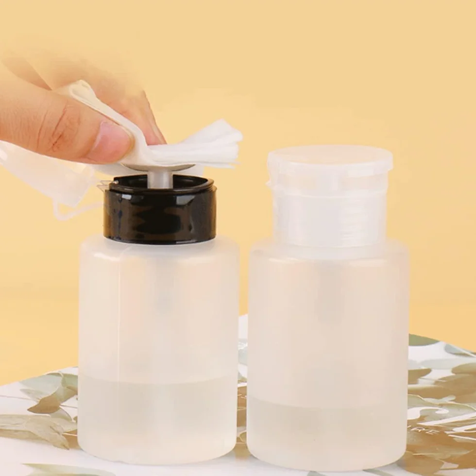 LALILL Flaconi Dosatori 2x200ml - Dispenser con Pompa per Liquidi Cosmetici - Acetone Cleaner Shampoo Lozione - Uso Professionale e Domestico