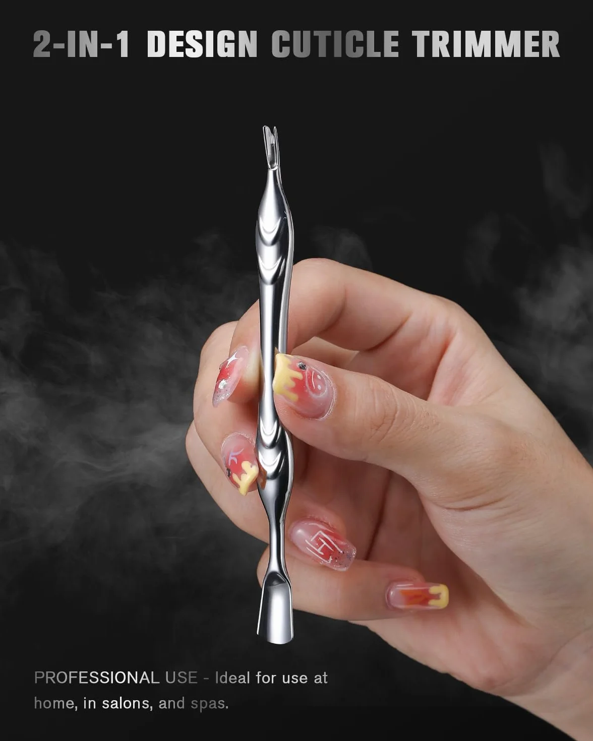 FERYES 2 in 1 Taglia Cuticole in Acciaio Inox per Manicure e Pedicure - Argento