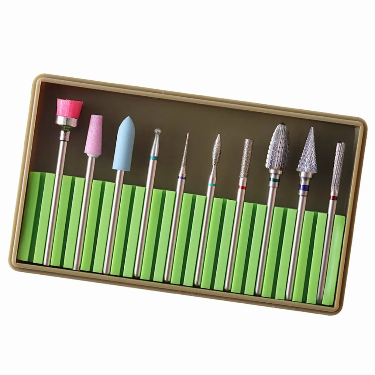 POPETPOP 3 Set Punta del Chiodo Spazzola Lima per Unghie Testa di Macinazione del Chiodo Punta del Chiodo del Diamante Punte di Ricambio per Trapano per Unghie Kit per Unghie para Uñas