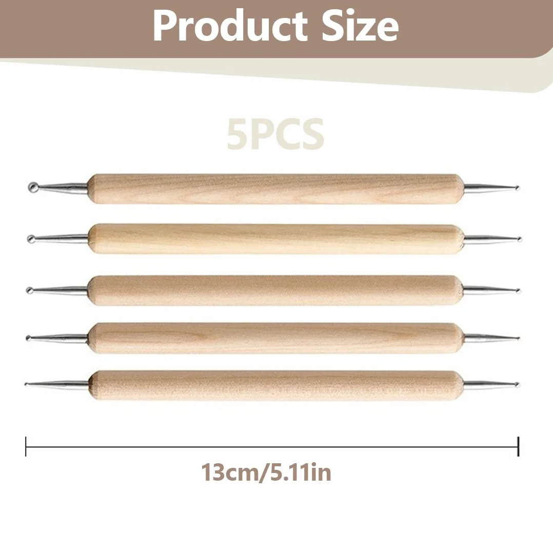 WeddHuis 5 Pezzi Penne per Embossing Dotting Tool Strumenti per Ceramica Clay Tools Stylus per Incisione e Scultura per Carta da Trasferimento Mandala Pittura su Pietra Artigianato in Argilla