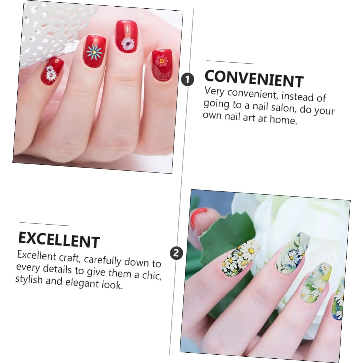 3 Set Adesivi Unghie Fiori Autoadesivi Decorazioni Nail Art Per Manicure Diy Facile Applicazione Per Principianti E Professionisti Per Quotidiana 5 Fogli*3