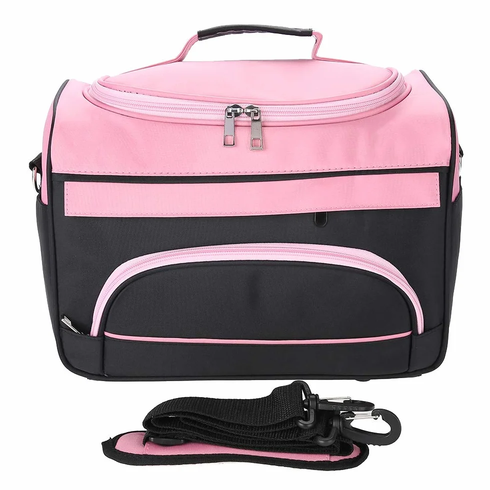 Brrnoo Borsa parrucchiere Borsa trasporto per accessori per parrucchieri professionale di grande capacità Borsa viaggio per attrezzi salone Rosa