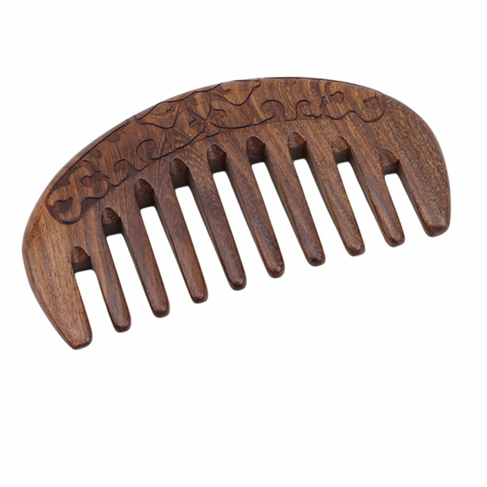 Combina in Legno Tascabile Sandalo Naturale Dente Super Stretto pettini in Legno di Barba acconciatura. (Color
