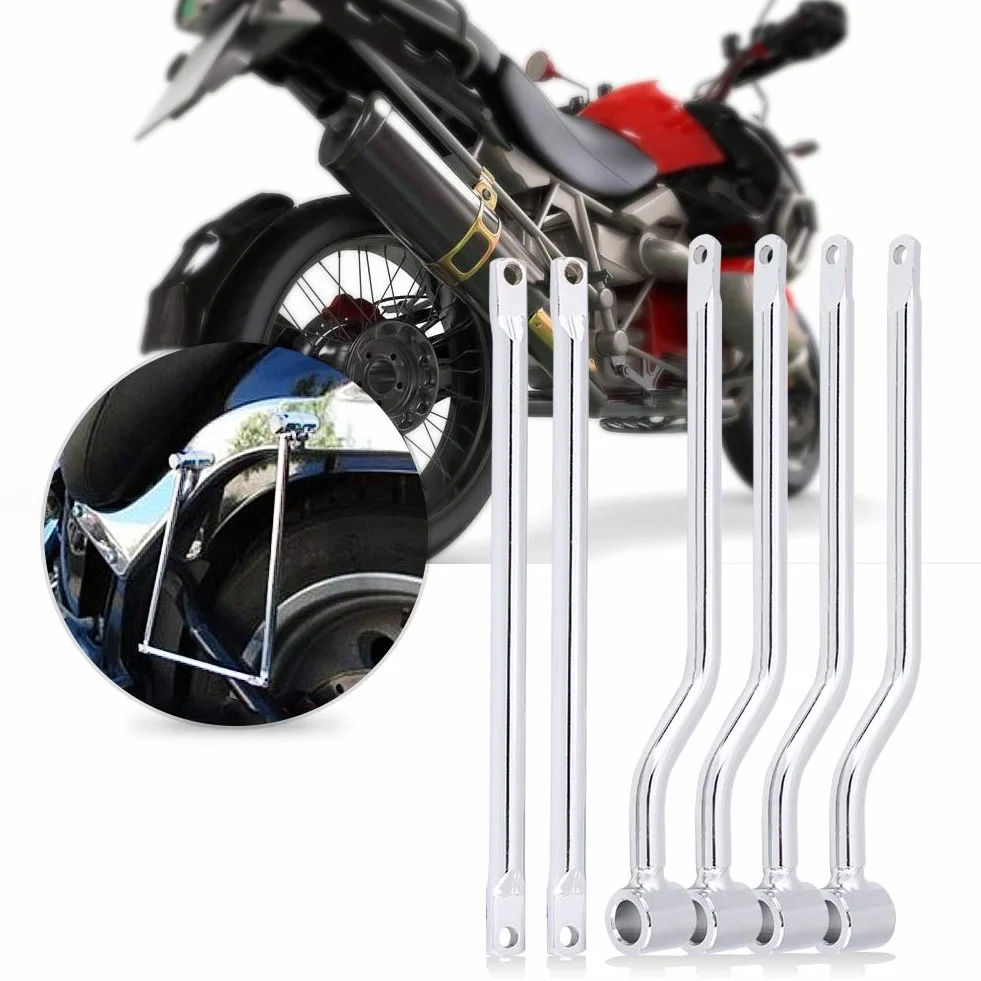 Barre per Borse Laterali Moto Argento Kit Staffe di Supporto
