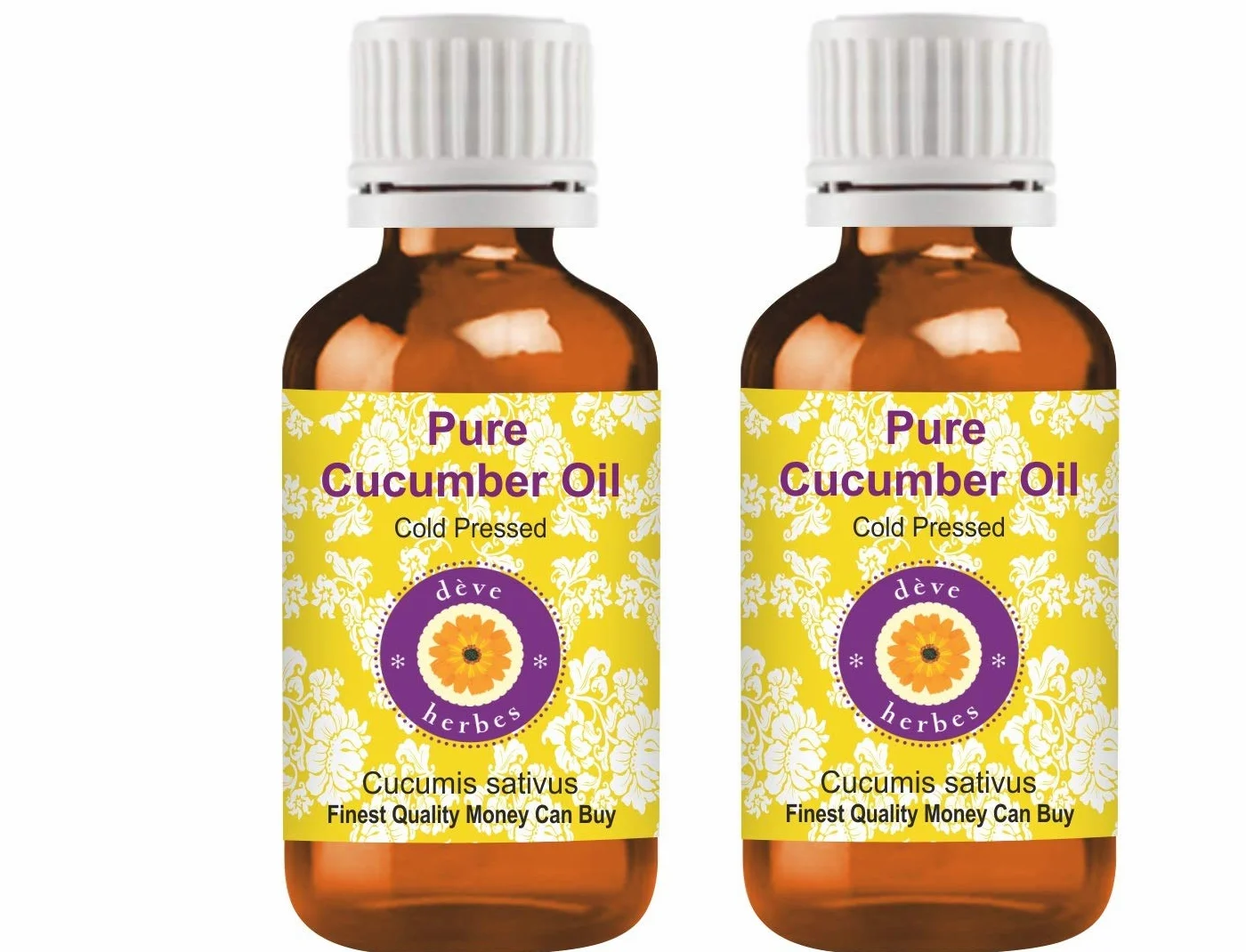 Deve Herbes Olio di cetriolo puro (Cucumis sativus) pressato a freddo (confezione da due) 100 ml x 2 (6 oz)