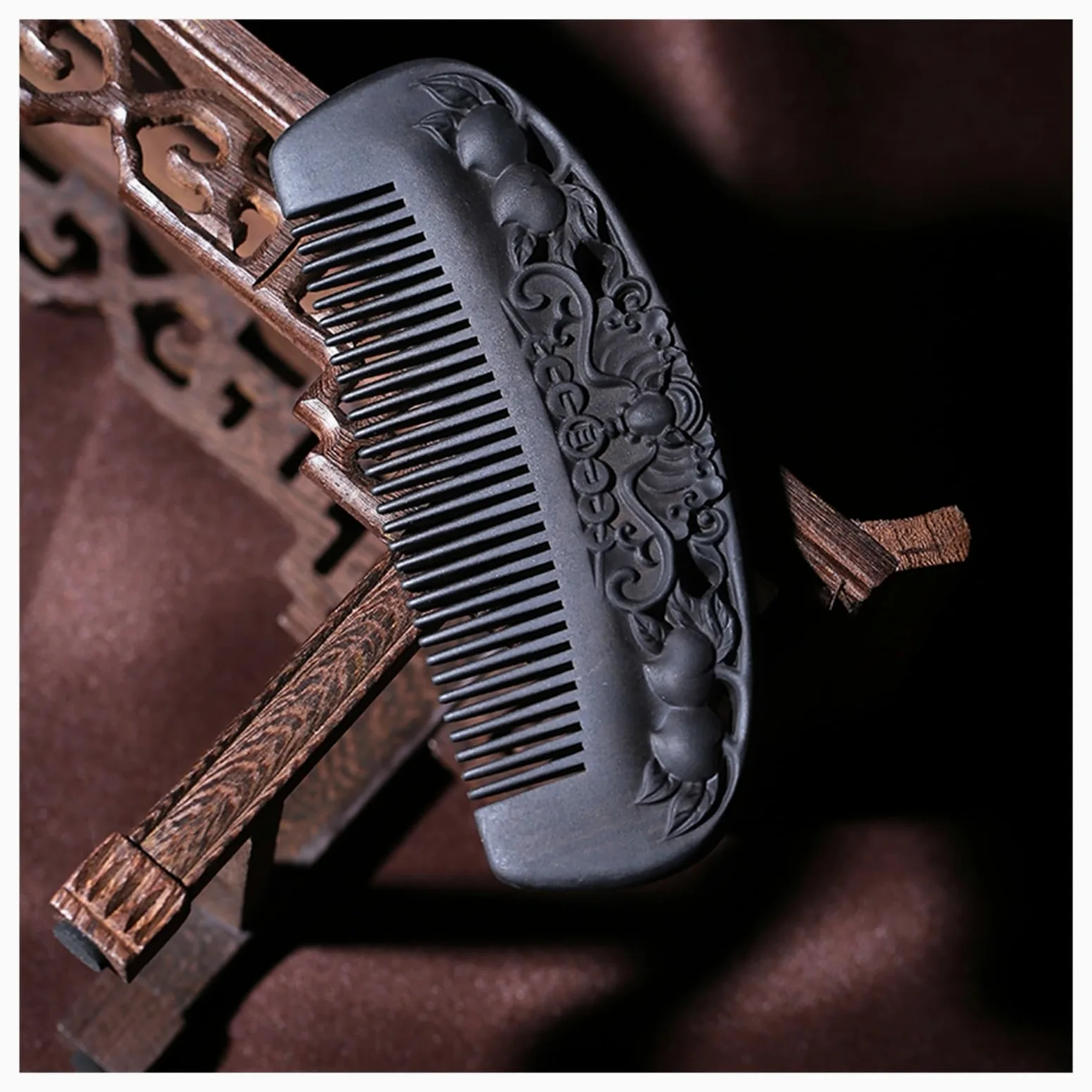 Pettine da Barbiere Pettine for Barba da Uomo da 5 Pollici Pettine for Capelli Lunghi in Legno Pettine for Doccia da Bagno Nero Adatto a Tutti i Tipi di Capelli Pettine per Capelli da Viaggio