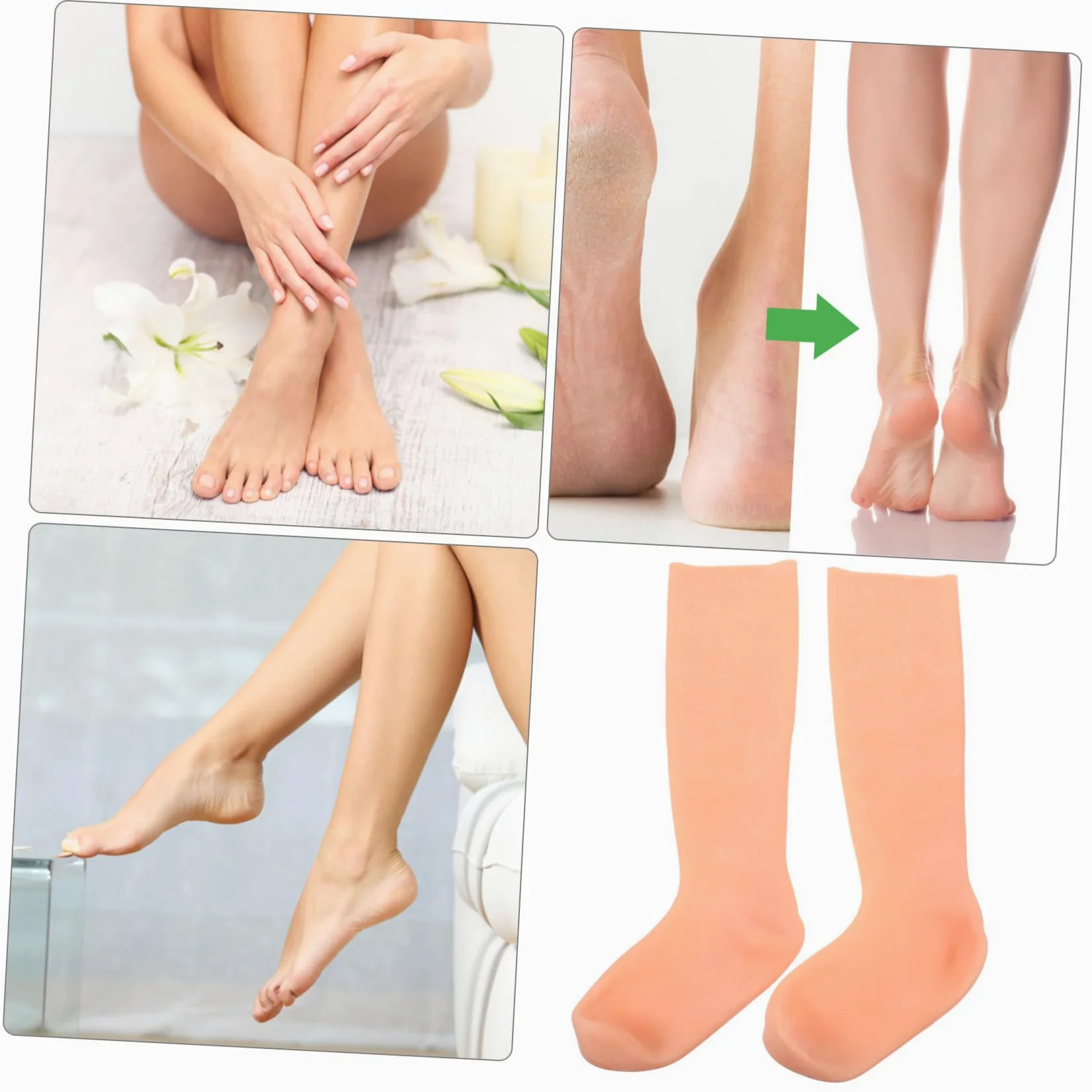 Happyyami Calzini Idratanti per Piedi Secchi Calze Lunghe Lozione per Cura dei Piedi Riutilizzabili e Comodi per Adulti Donne e Uomini