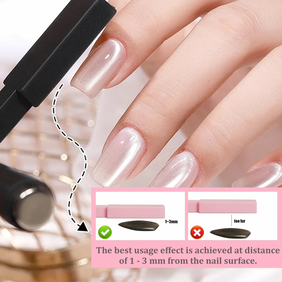 Nail Art Magnet, Penne Magnetiche per Unghie 3D Fai Da Te, Penne Magnetiche per Occhi di Gatto Multifunzione Aggiornate 6 in 1