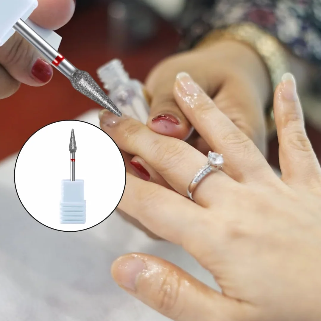 Punte Fresa Professionali in Carburo per Manicure 3/32'' Fine Rimozione Cuticole