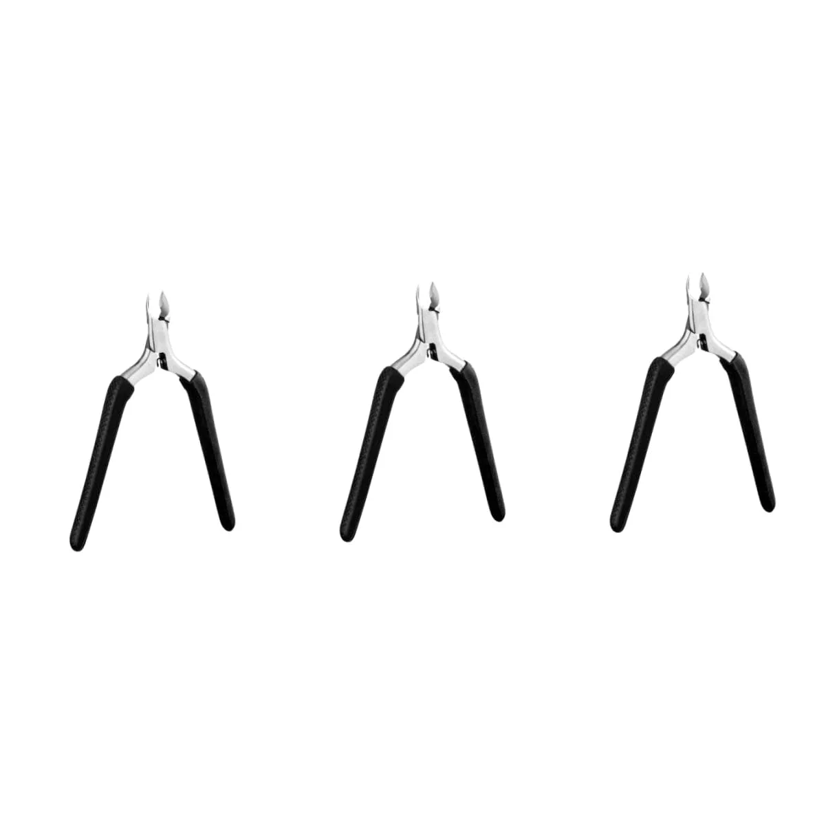 Mipcase 3pezzi Forbici Per Rimozione Cuticole e Morta Strumento Manicure Ergonomico Inossidabile Design Semplice e Pratico Per Uso Domestico e Professionale Nero