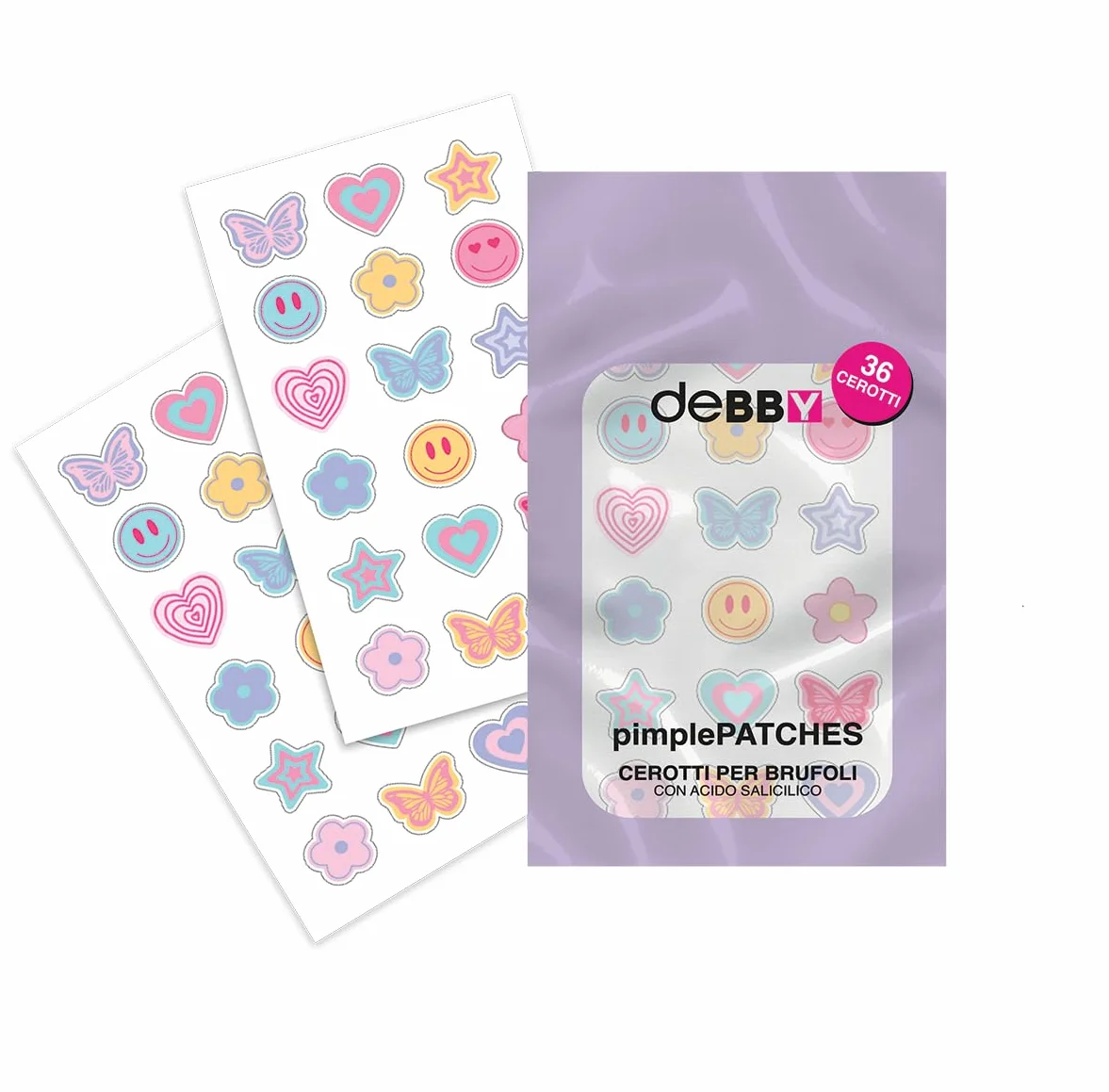 deBBY, pimple PATCHES Cerotti per Brufoli, Formula con Acido Salicilico, Azione Rapida, 36 cerottini