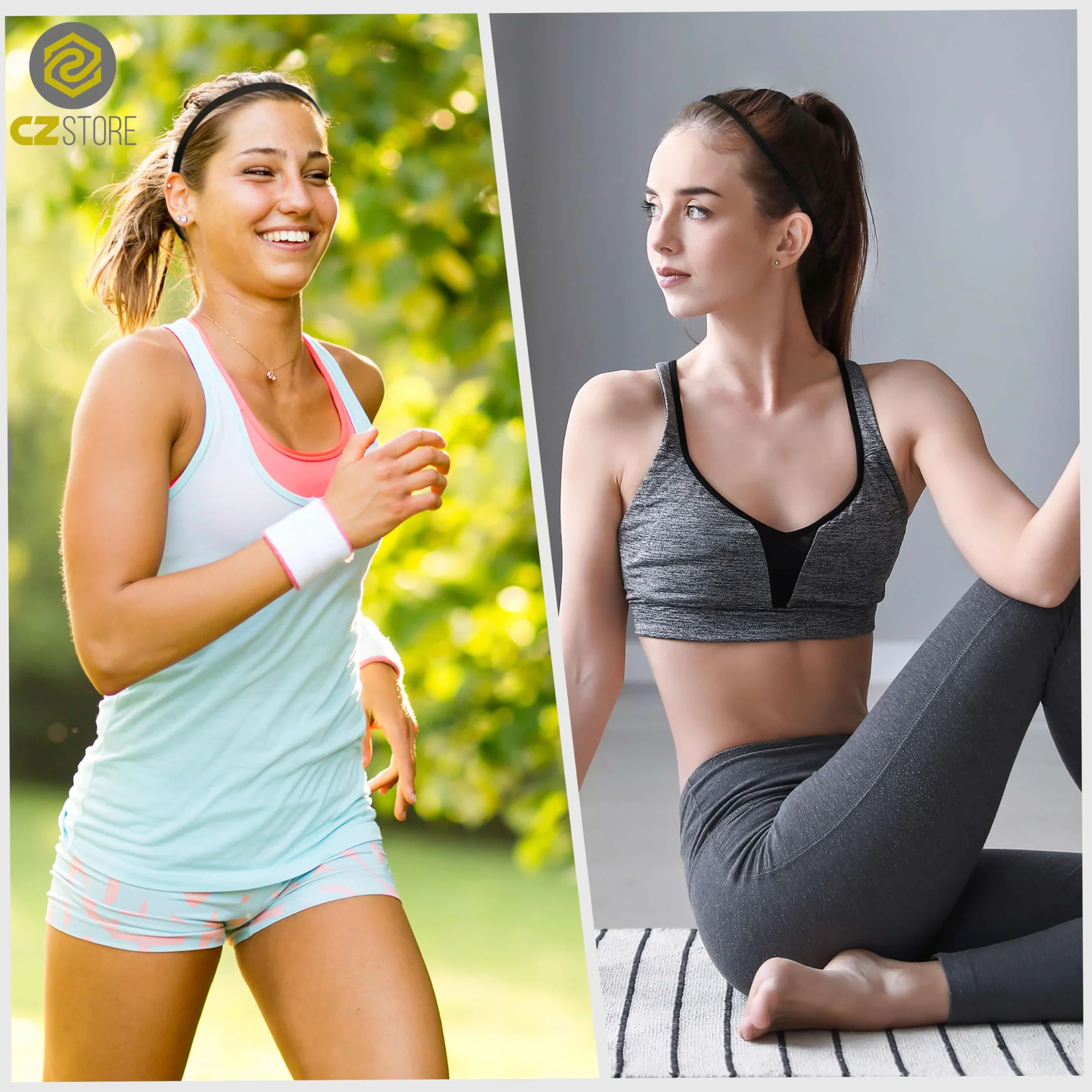 Fascia Elastica per Capelli |20CMX9MM|✮GARANZIA A VITA✮ - 4/6/8/10 Fascette Elastiche per lo Sport, Interno in Silicone Antiscivolo - Allungabile Fino a 70cm - Fascetta Fitness per Uomo e Donna