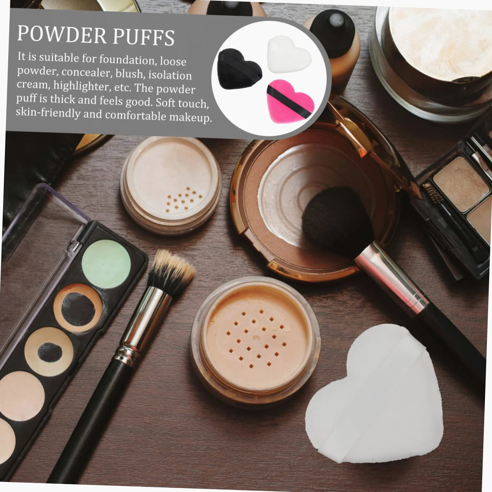 minkissy 36 Pz Soffio Di Cuore Tampone Di Cipria Piumino Da Cipria Cosmetico Sfoglia Compatta Piumino Di Cotone Sbuffi Di Trucco Esfoliante Pulizia Spugna Batuffolo Di Cotone Donna