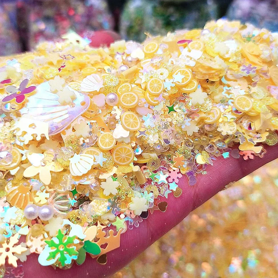 Luminoso Glitter Per Unghie Paillettes Argilla Polimerica Fiore Misto Gillter Paillettes Fiocco Fluorescente Glow In The Nail Art Manicure Decor-rosso,500gram
