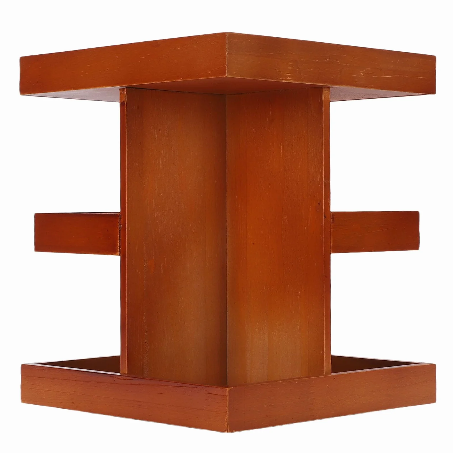 Portapenne Rotante in Legno Organizer Trucco Carosello con Multi