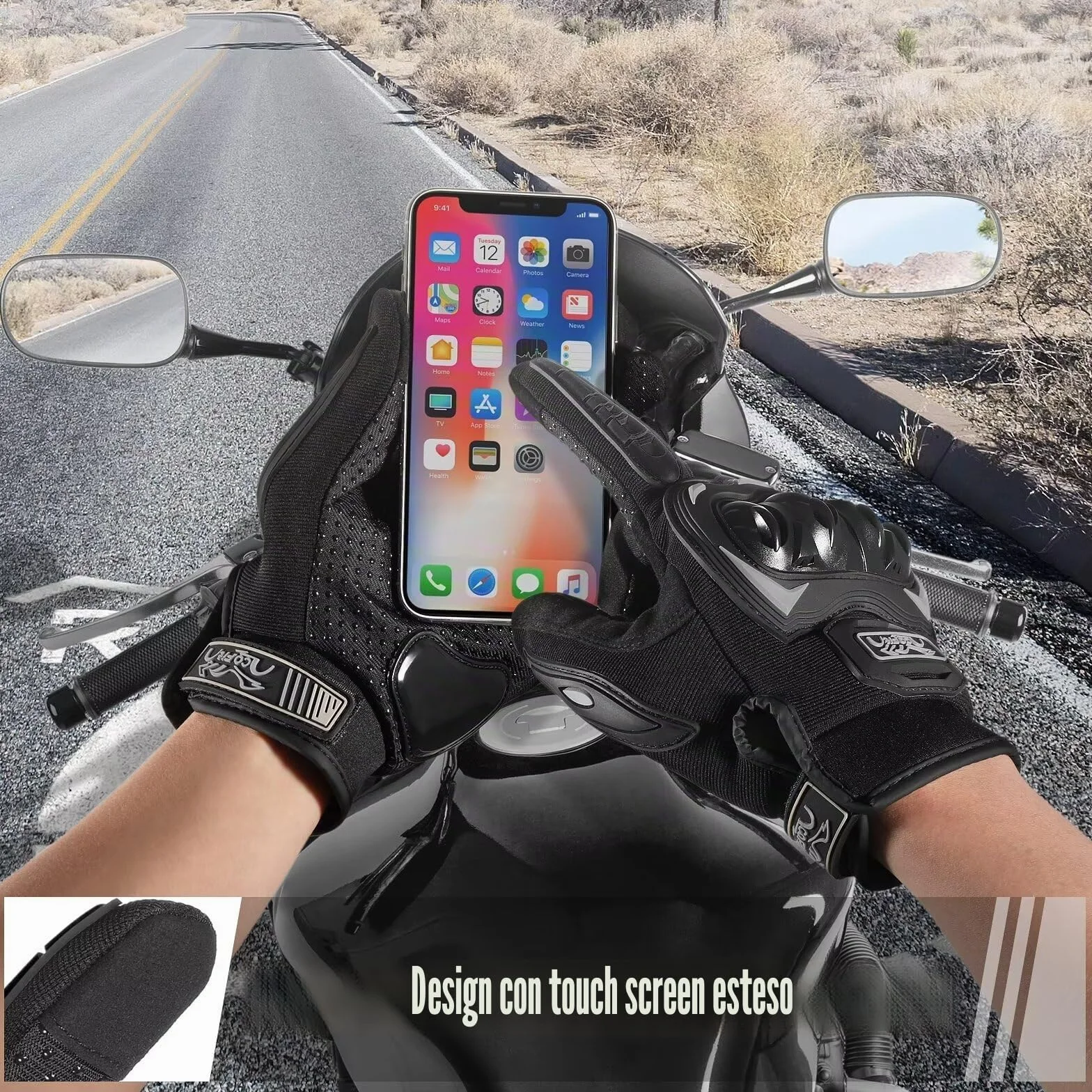 COFIT Guanti da Moto Touchscreen, Guanti per Corse Motocicletta, ATV BMX MTB Bicicletta, Arrampicata, Motocross
