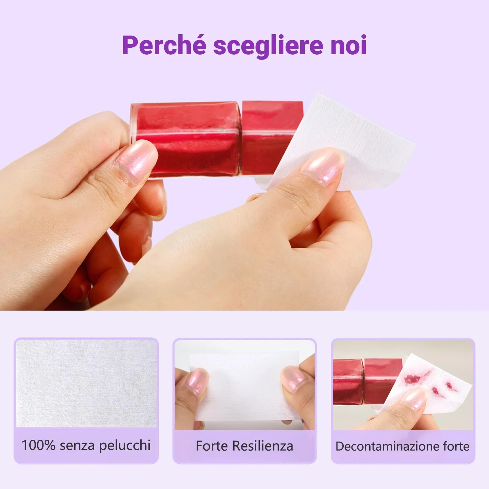 630 Pezzi Pad Unghie Sgrassare, Dischetti Cotone Senza Pelucchi Pulizia Unghie e Gel Bianco