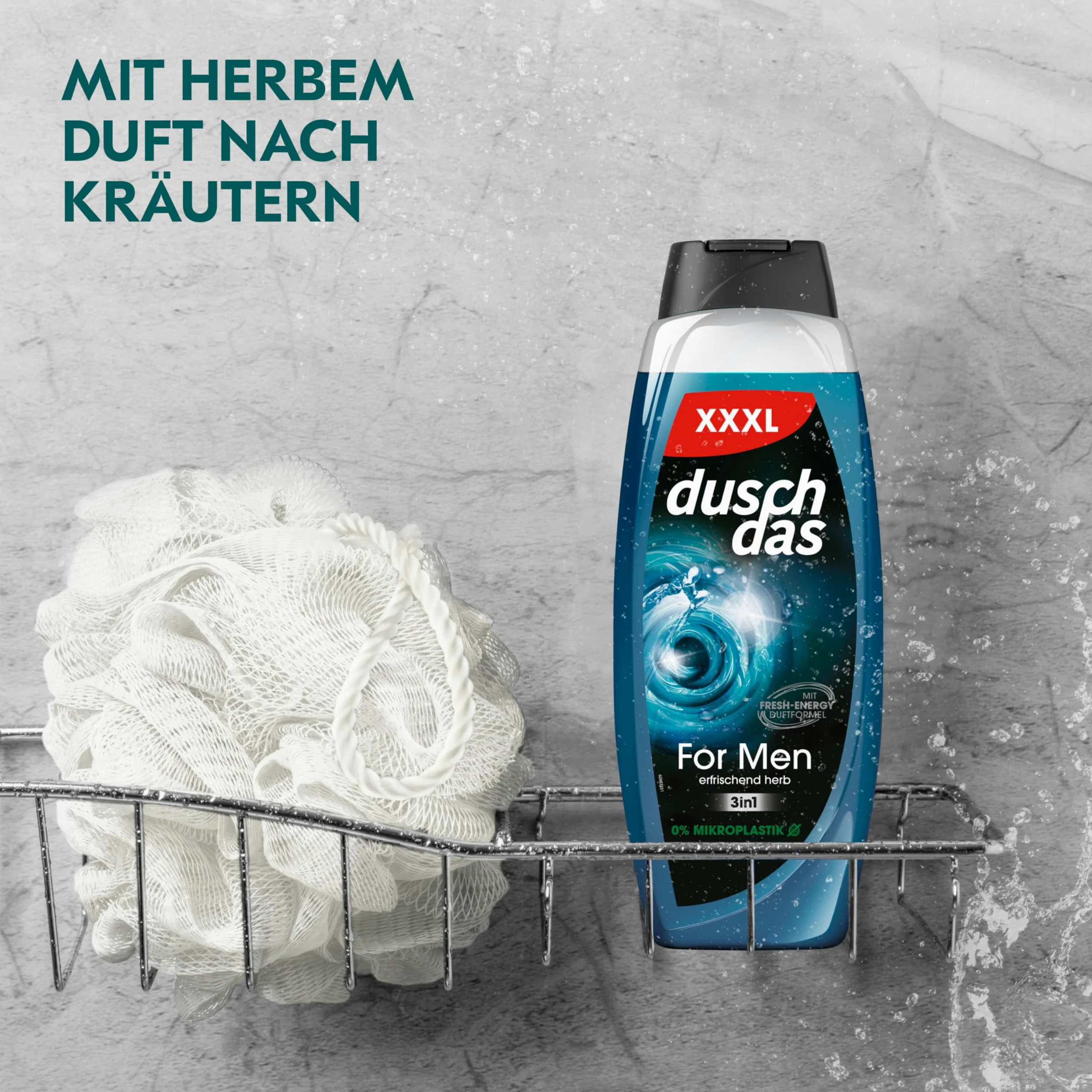 Duschdas Gel doccia 3 in 1 e shampoo per uomo XXXL con formula profumata Fresh Energy garantisce un inizio rinfrescante della giornata 675 ml